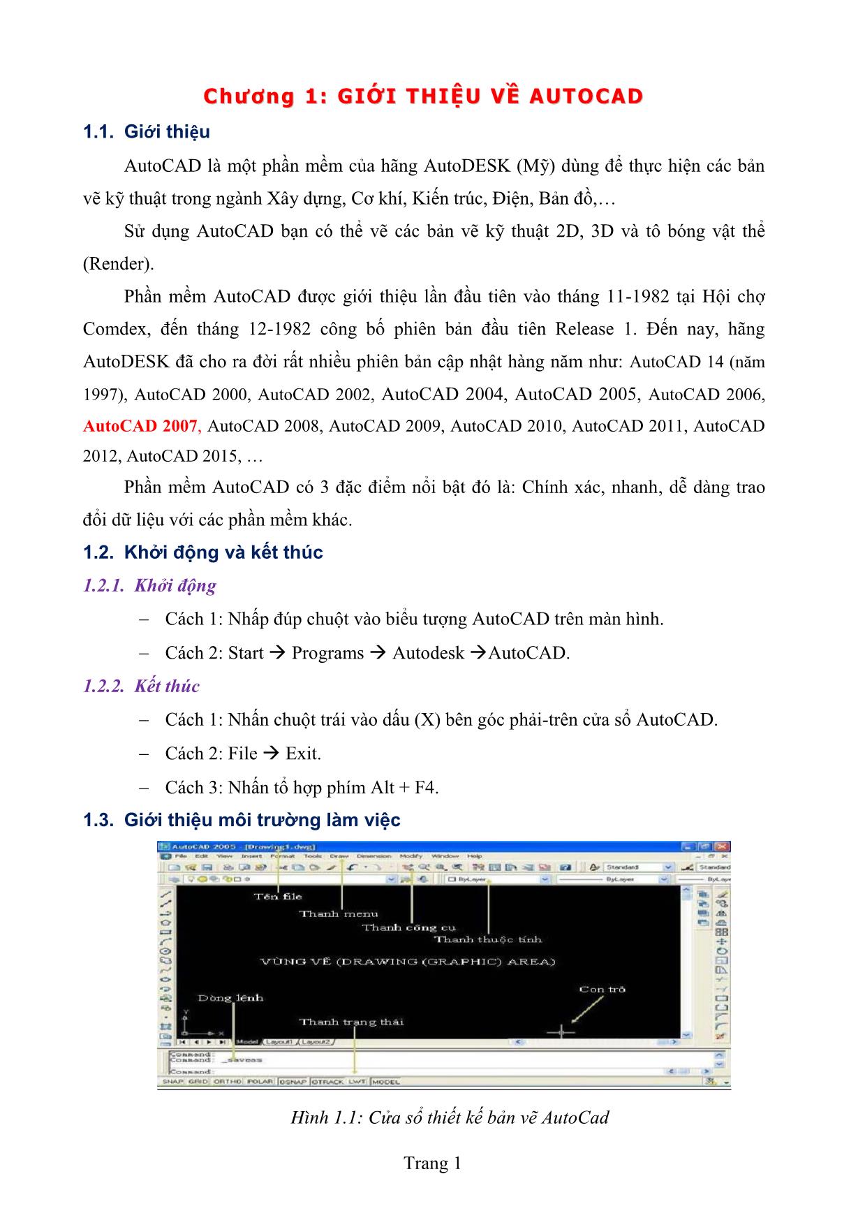 Giáo trình AutoCad (Phần 1) trang 5