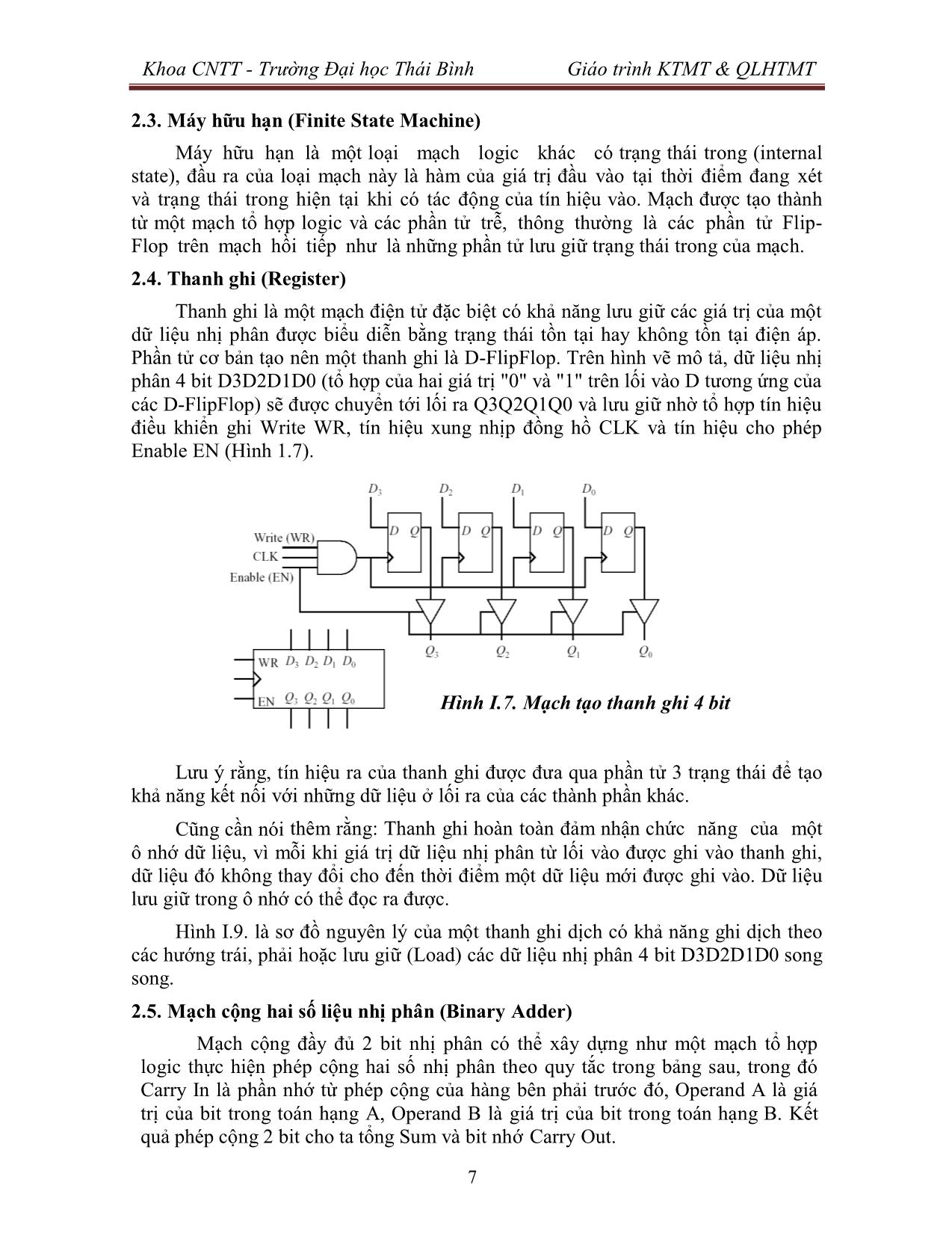 Giáo trình Kiến trúc máy tính & Quản lý hệ thống máy tính (Phần 1) trang 8