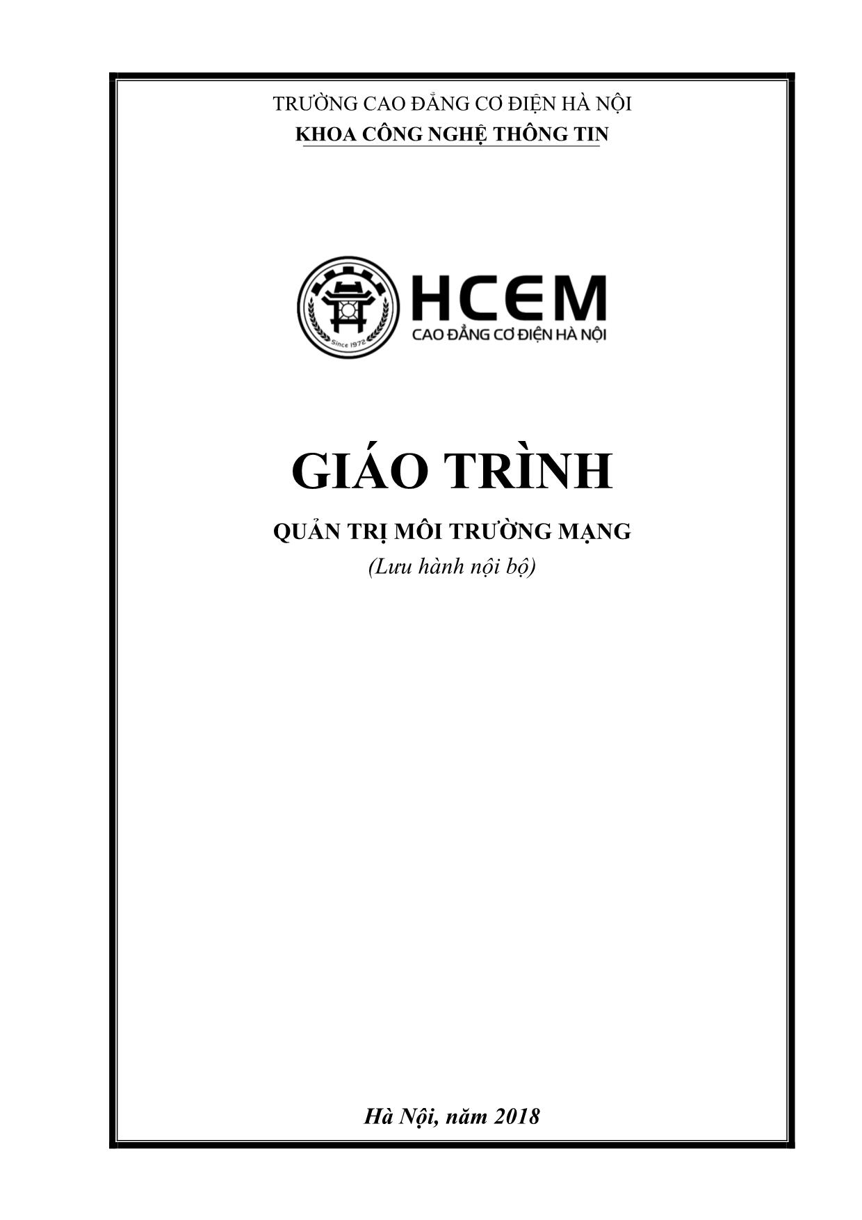 Giáo trình Quản trị môi trường mạng (Phần 1) trang 1