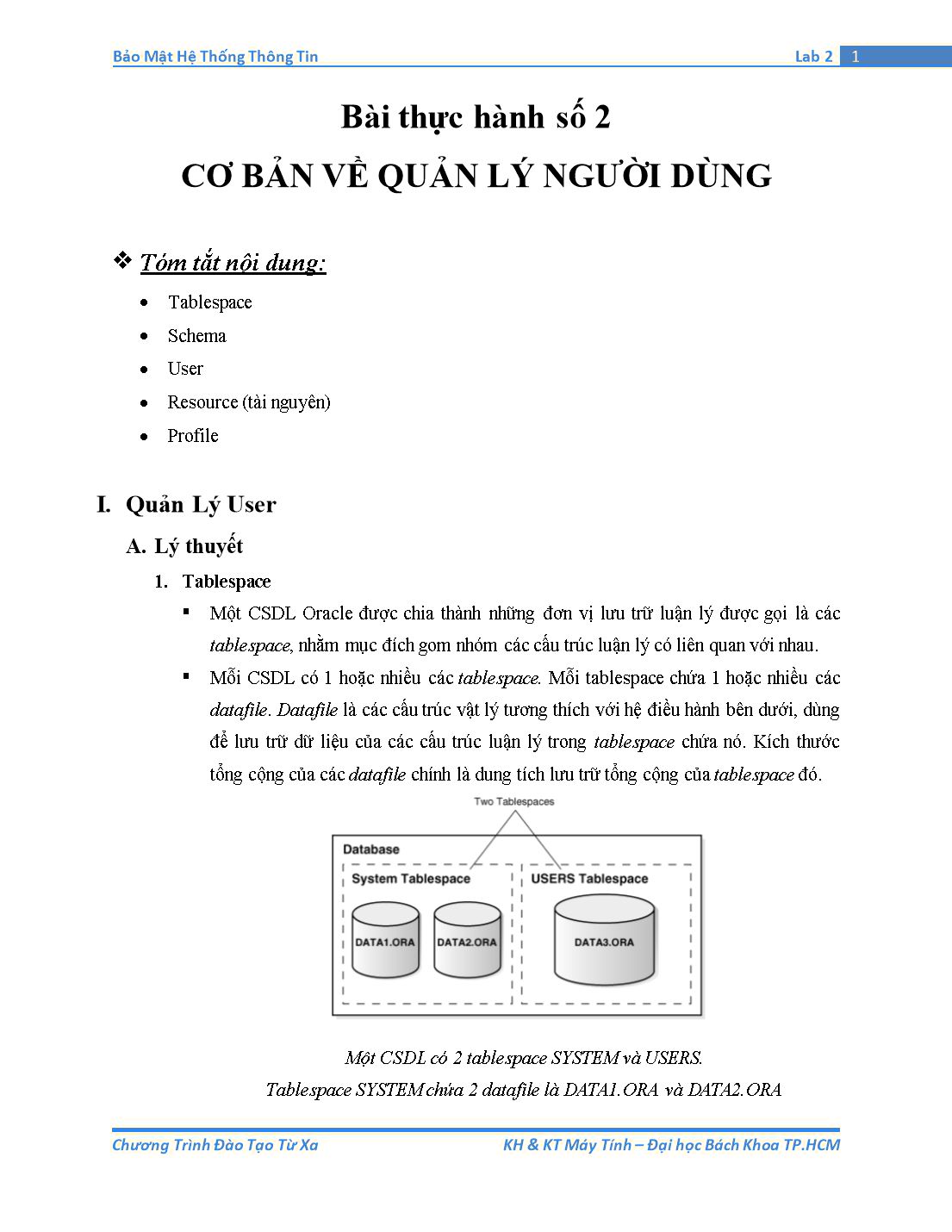 Tài liệu thực hành Bảo mật hệ thống thông tin - Bài thực hành số 2: Cơ bản về quản lý người dùng trang 1