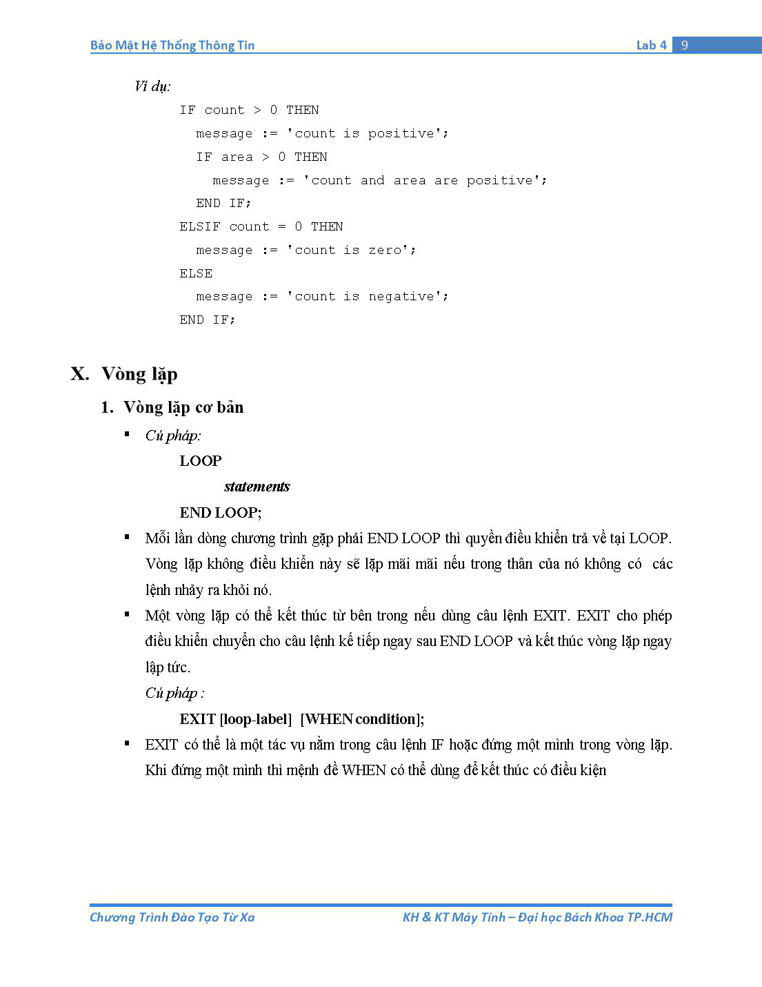 Tài liệu thực hành Bảo mật hệ thống thông tin - Bài thực hành số 4: PL/SQL (Phần 1) trang 9