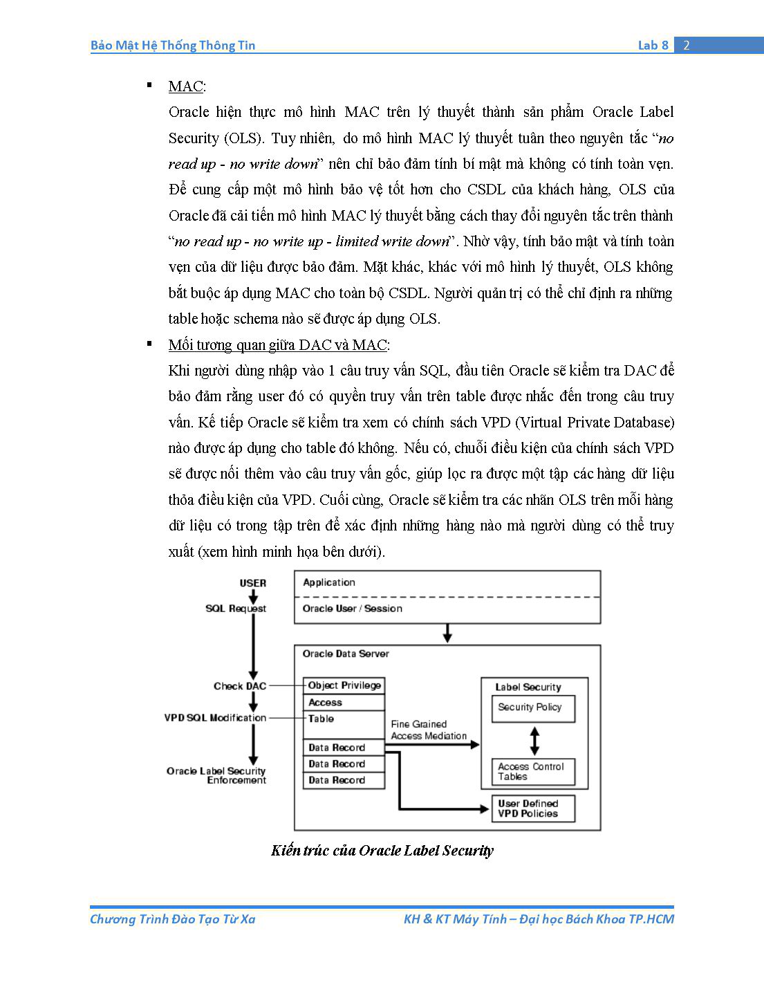 Tài liệu thực hành Bảo mật hệ thống thông tin - Bài thực hành số 8: Oracle Label Security (Phần 1) trang 2