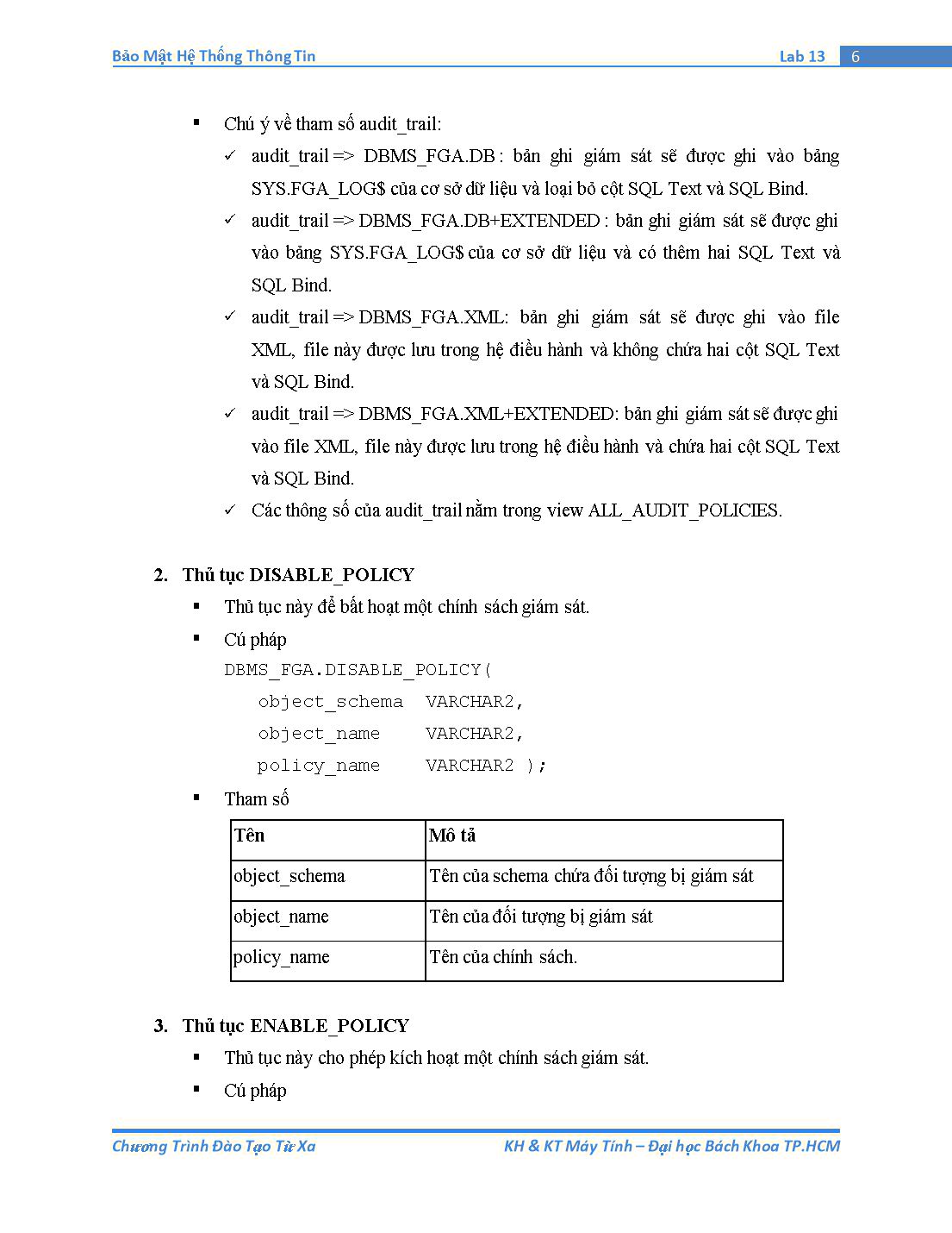 Tài liệu thực hành Bảo mật hệ thống thông tin - Bài thực hành số 13: Fine-grained Auditing trang 6