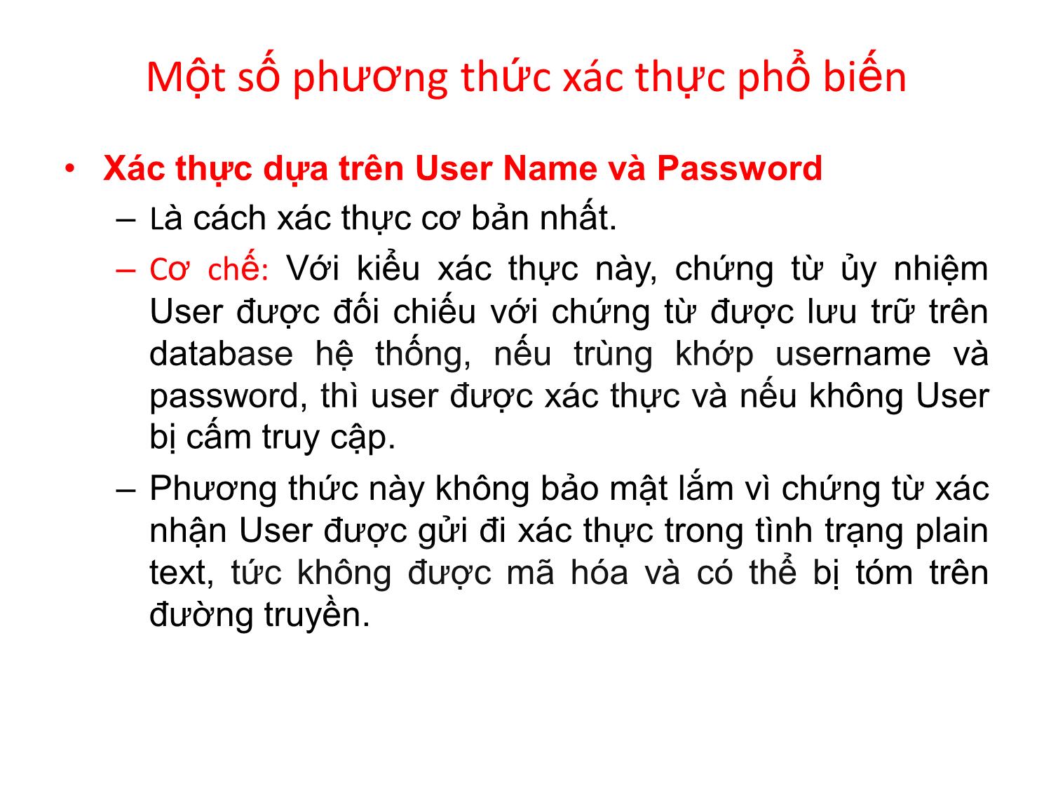 Bài giảng An ninh mạng - Chương 5, Phần 3: Xác thực - Nguyễn Đại Thọ trang 4