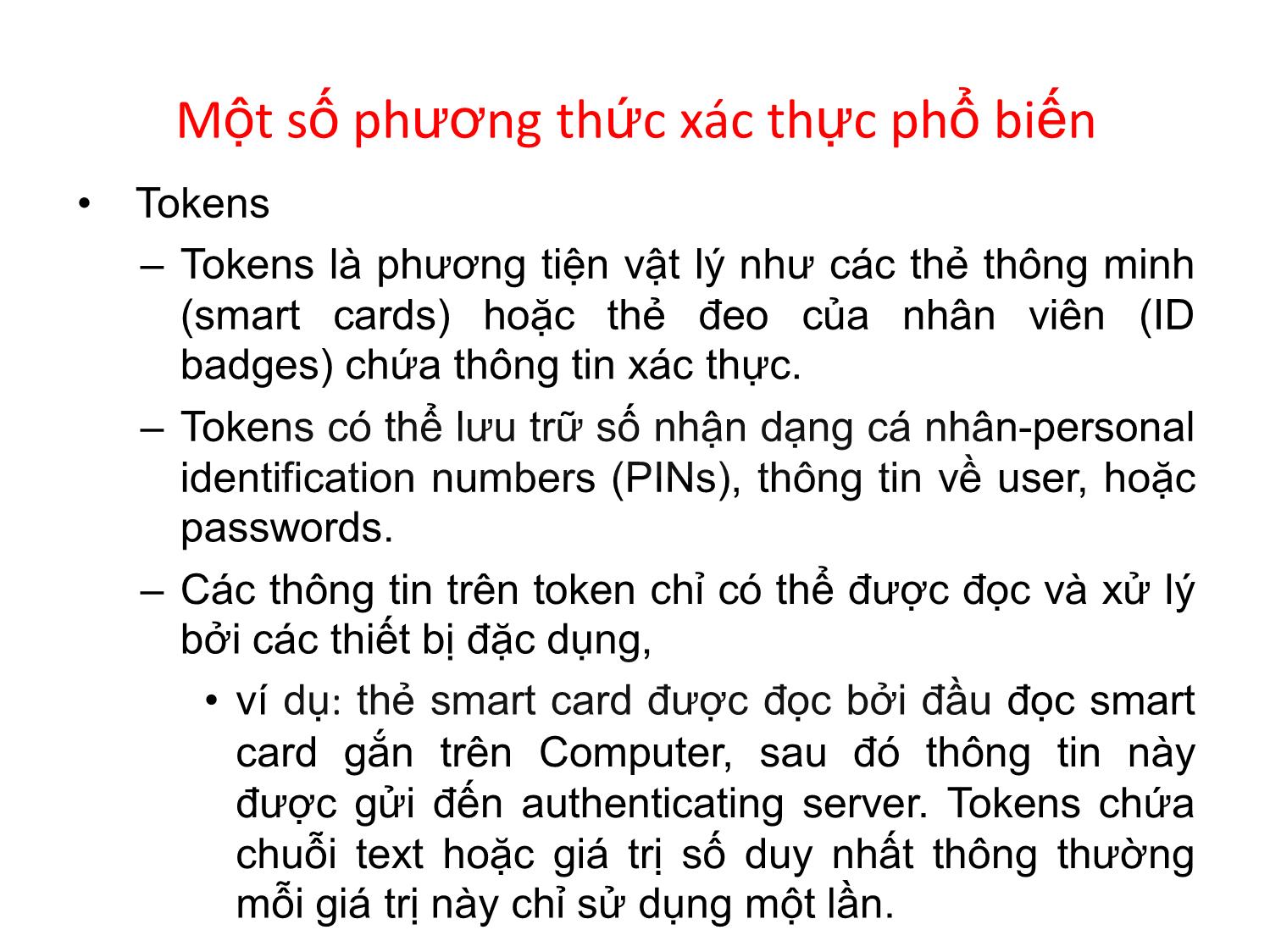 Bài giảng An ninh mạng - Chương 5, Phần 3: Xác thực - Nguyễn Đại Thọ trang 8