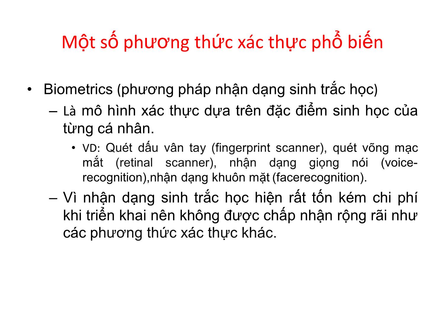 Bài giảng An ninh mạng - Chương 5, Phần 3: Xác thực - Nguyễn Đại Thọ trang 9