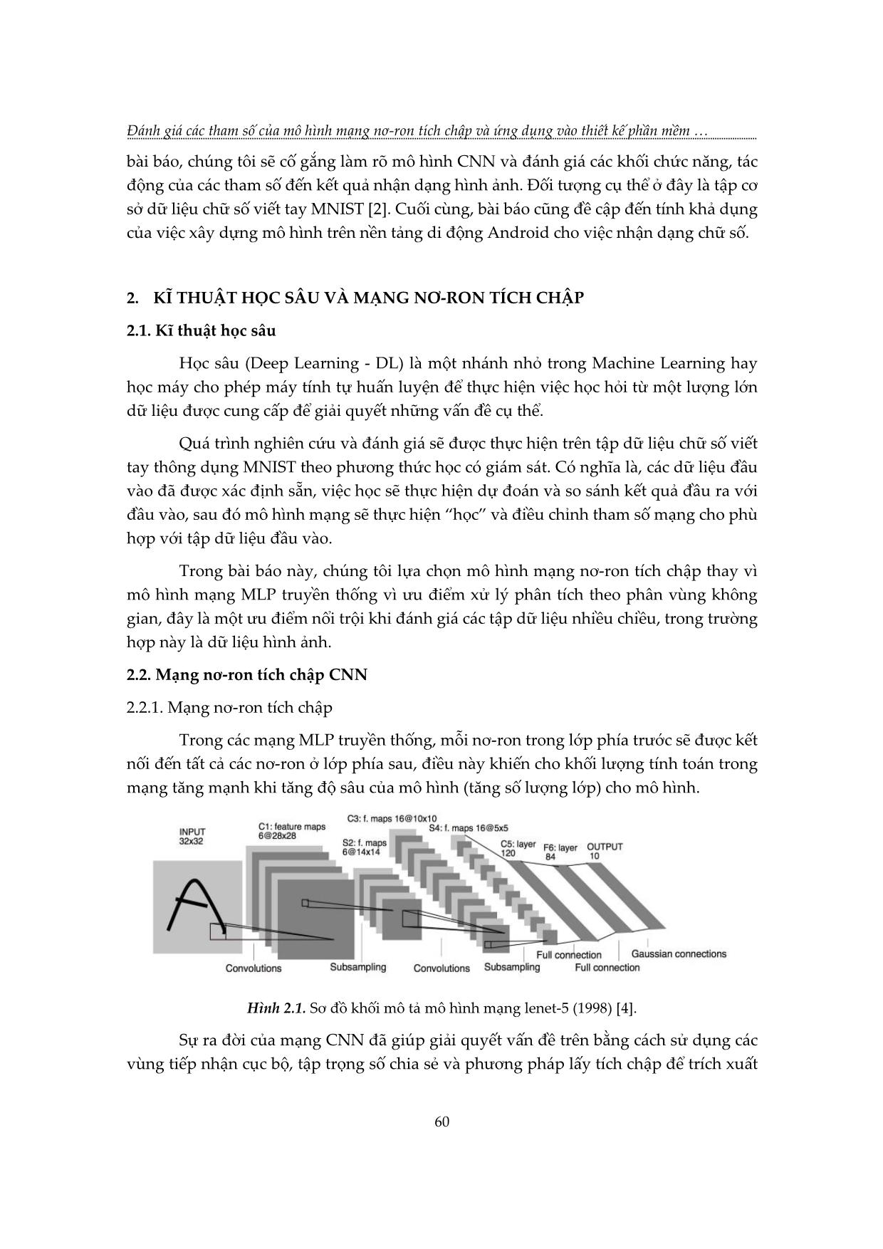 Ánh giá các tham số của mô hình mạng nơ-ron tích chập và ứng dụng vào thiết kế phần mềm nhận dạng chữ số viết tay trên nền tảng di động Android trang 2
