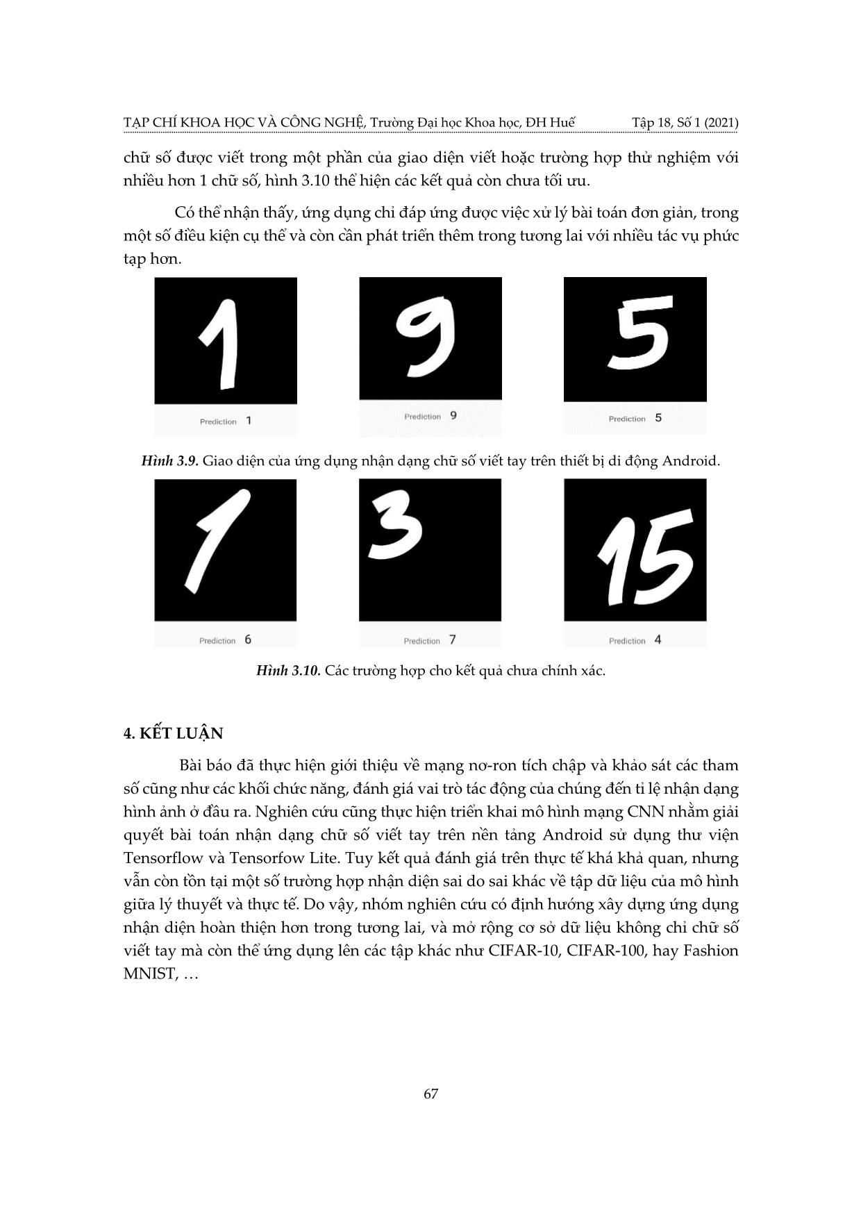 Ánh giá các tham số của mô hình mạng nơ-ron tích chập và ứng dụng vào thiết kế phần mềm nhận dạng chữ số viết tay trên nền tảng di động Android trang 9