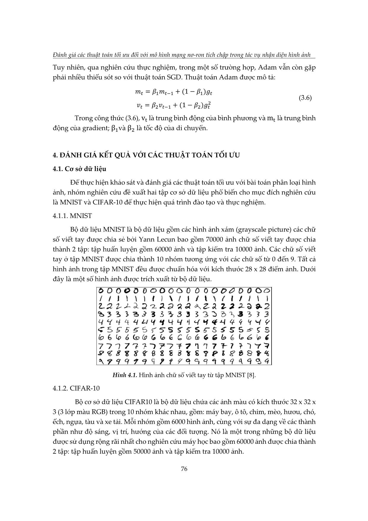 Đánh giá các thuật toán tối ưu đối với mô hình mạng nơ-ron tích chập trong tác vụ nhận diện hình ảnh trang 6