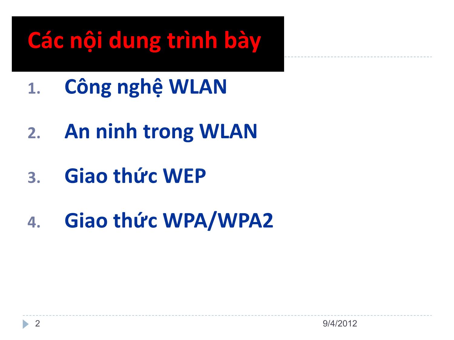 Bài giảng An ninh mạng LAN không dây - Nguyễn Hiếu Minh trang 2
