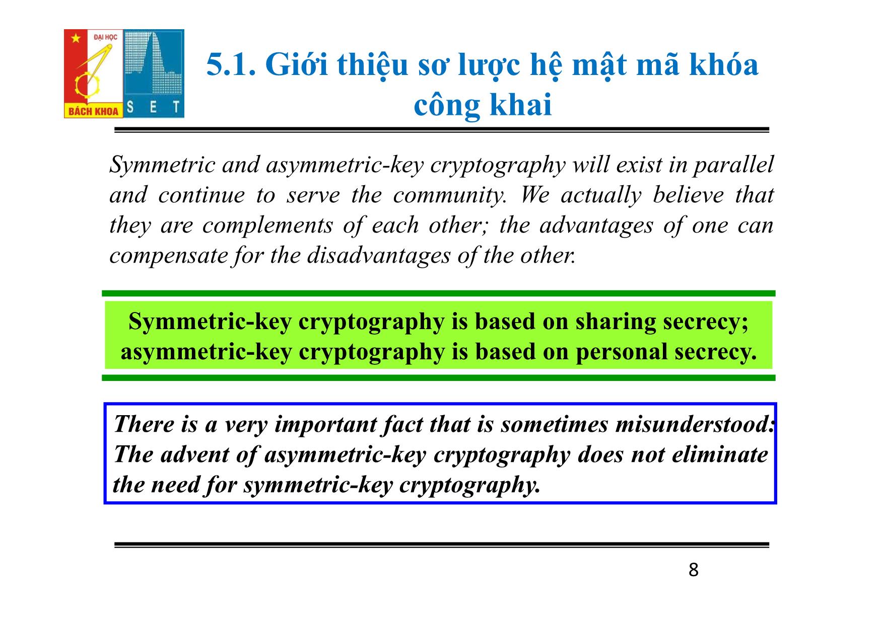 Bài giảng Lý thuyết mật mã - Chương 5: Mật mã khóa công khai - Đỗ Trọng Tuấn trang 8