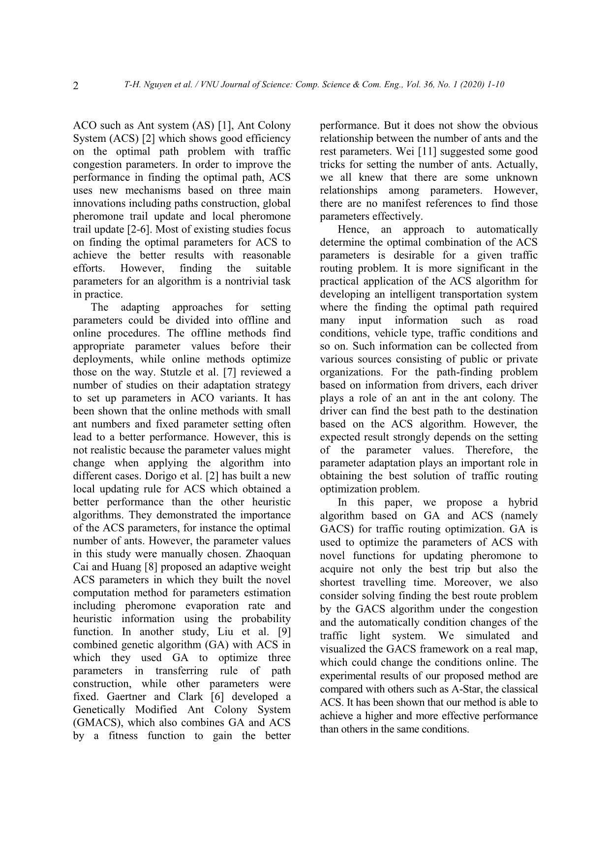 A hybrid method based on genetic algorithm and ant colony system for traffic routing optimization trang 2