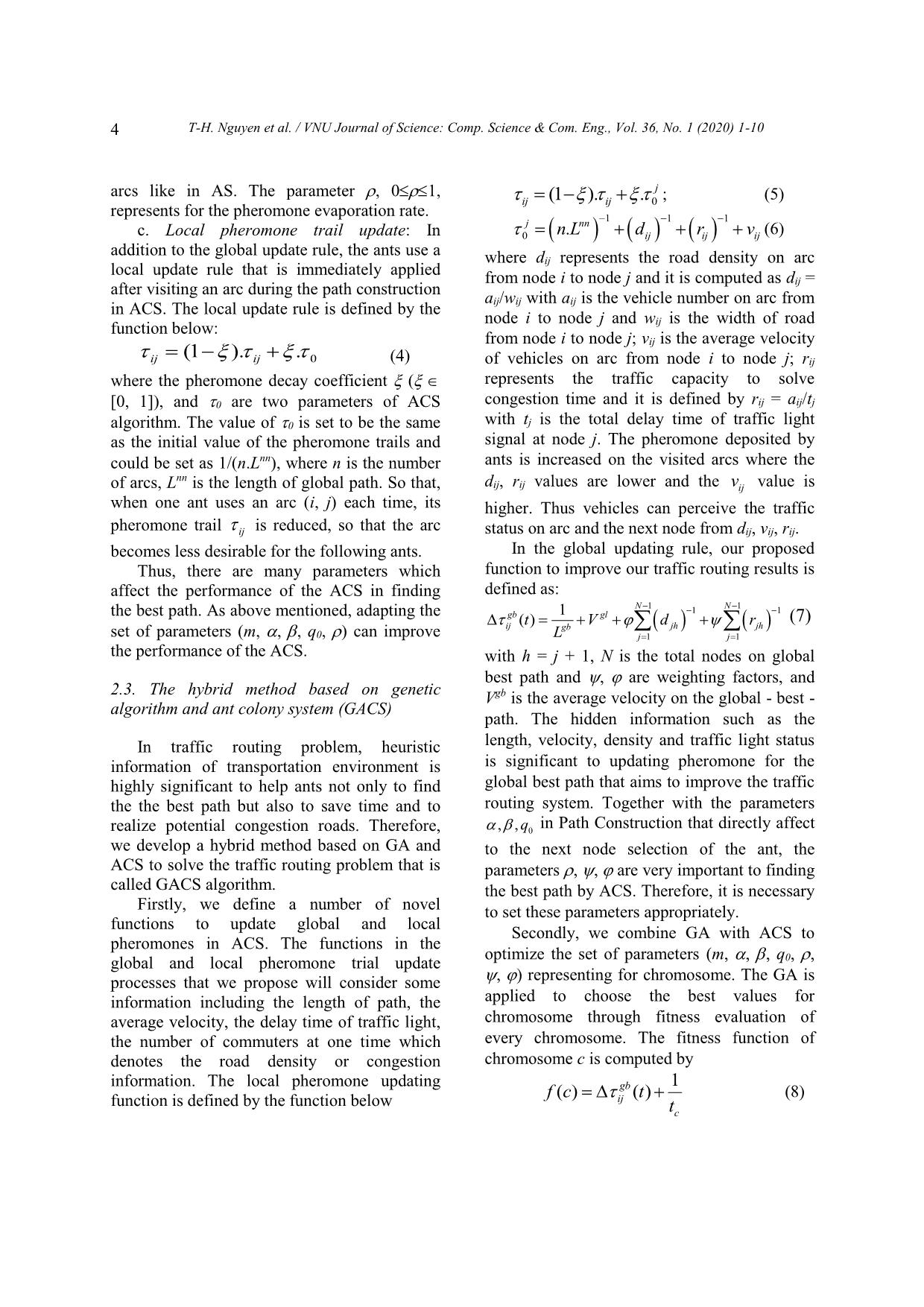 A hybrid method based on genetic algorithm and ant colony system for traffic routing optimization trang 4