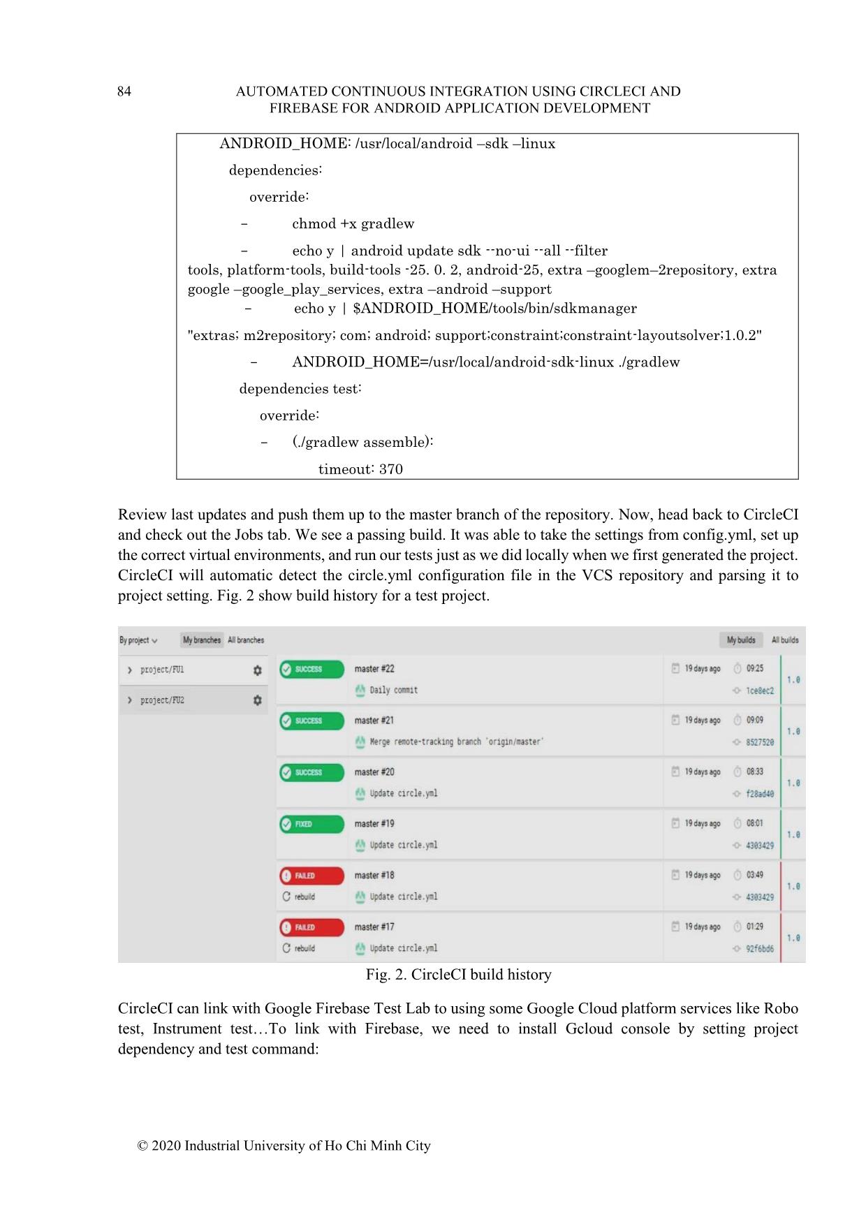 Tomated continuous integration using circleci and firebase for android application development trang 4