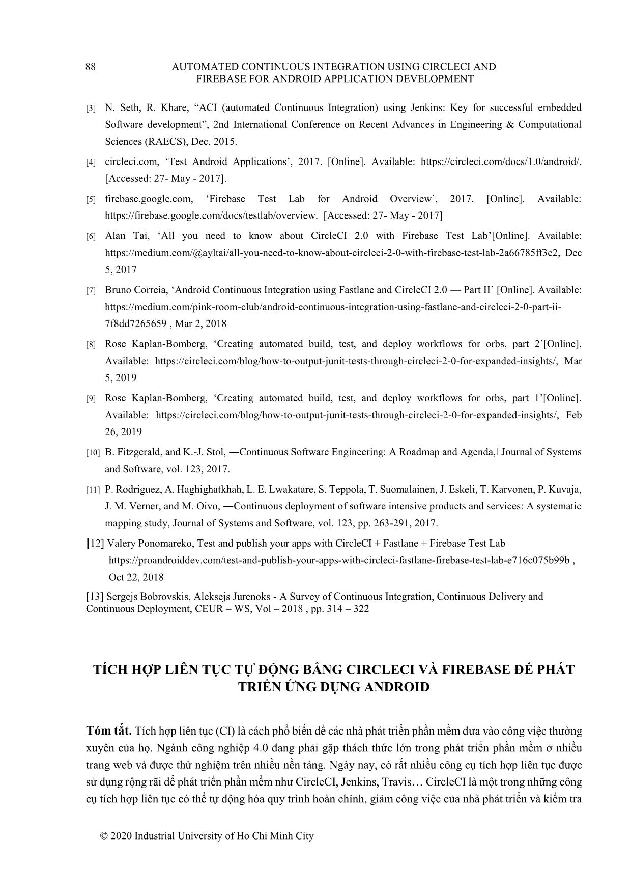 Tomated continuous integration using circleci and firebase for android application development trang 8
