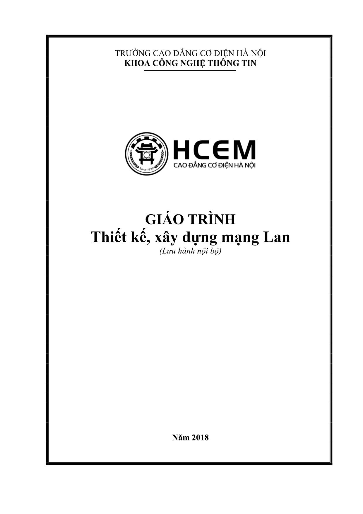 Giáo trình Thiết kế, xây dựng mạng Lan (Phần 1) trang 1