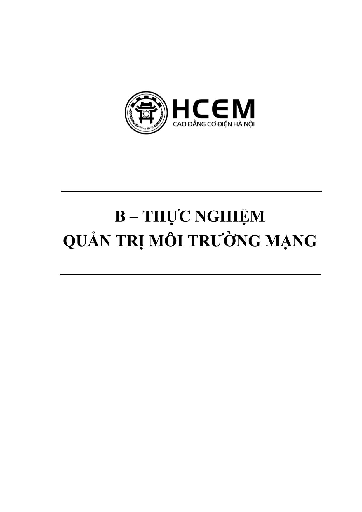 Giáo trình Thực nghiệm quản trị mạng (Phần 2) trang 1