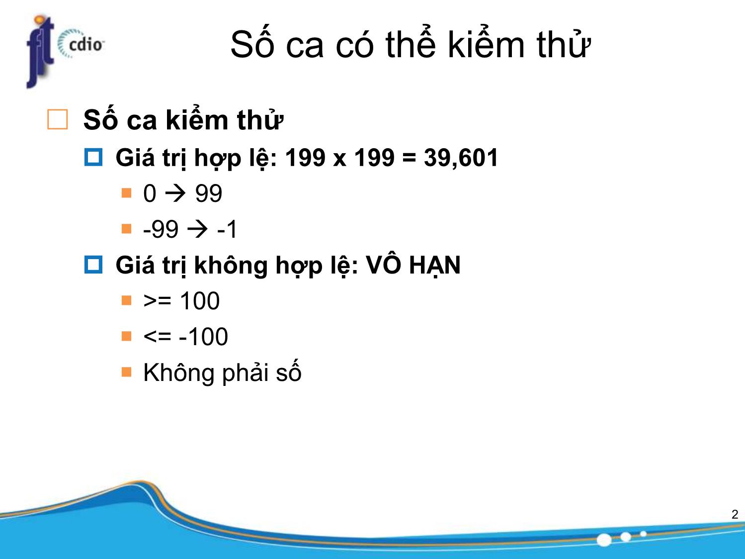 Bài giảng Công cụ kiểm thử phần mềm - Bài 3: Thiết kế kiểm thử phần mềm trang 3