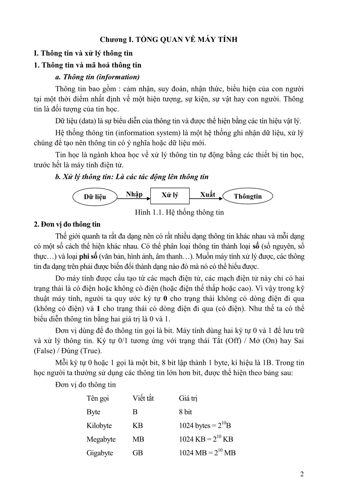 Giáo trình Tin học đại cương (Phần 1) trang 2