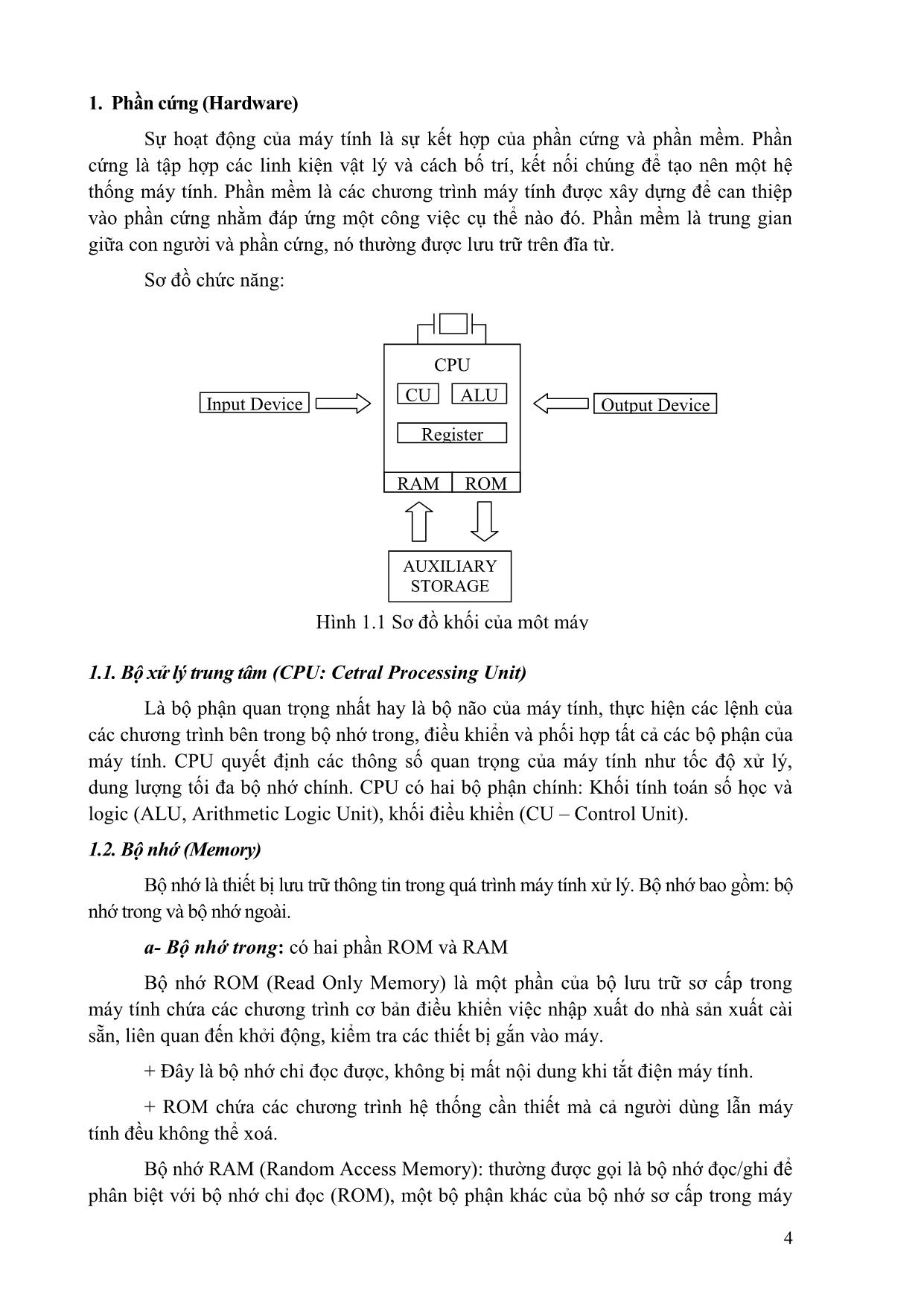 Giáo trình Tin học đại cương (Phần 1) trang 4