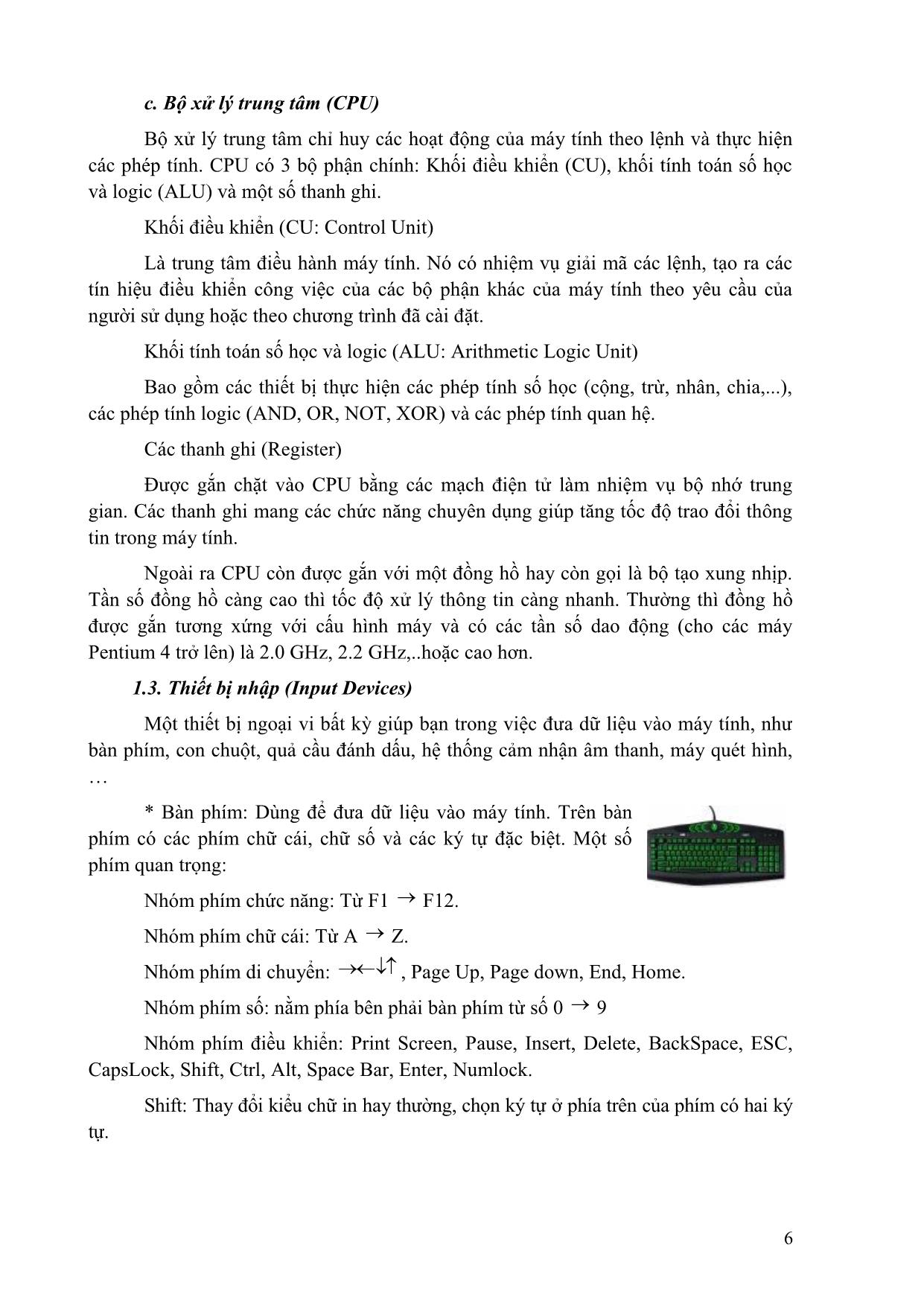 Giáo trình Tin học đại cương (Phần 1) trang 6