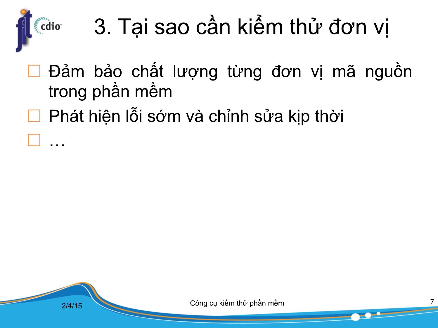 Bài giảng Công cụ kiểm thử phần mềm - Bài 7: Kiểm thử đơn vị trang 7