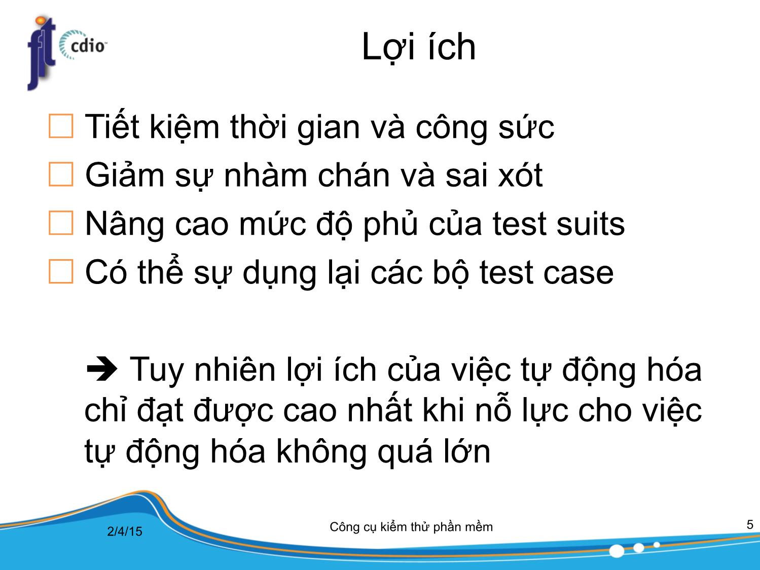 Bài giảng Công cụ kiểm thử phần mềm - Bài 8: Kiểm thử tự động trang 5