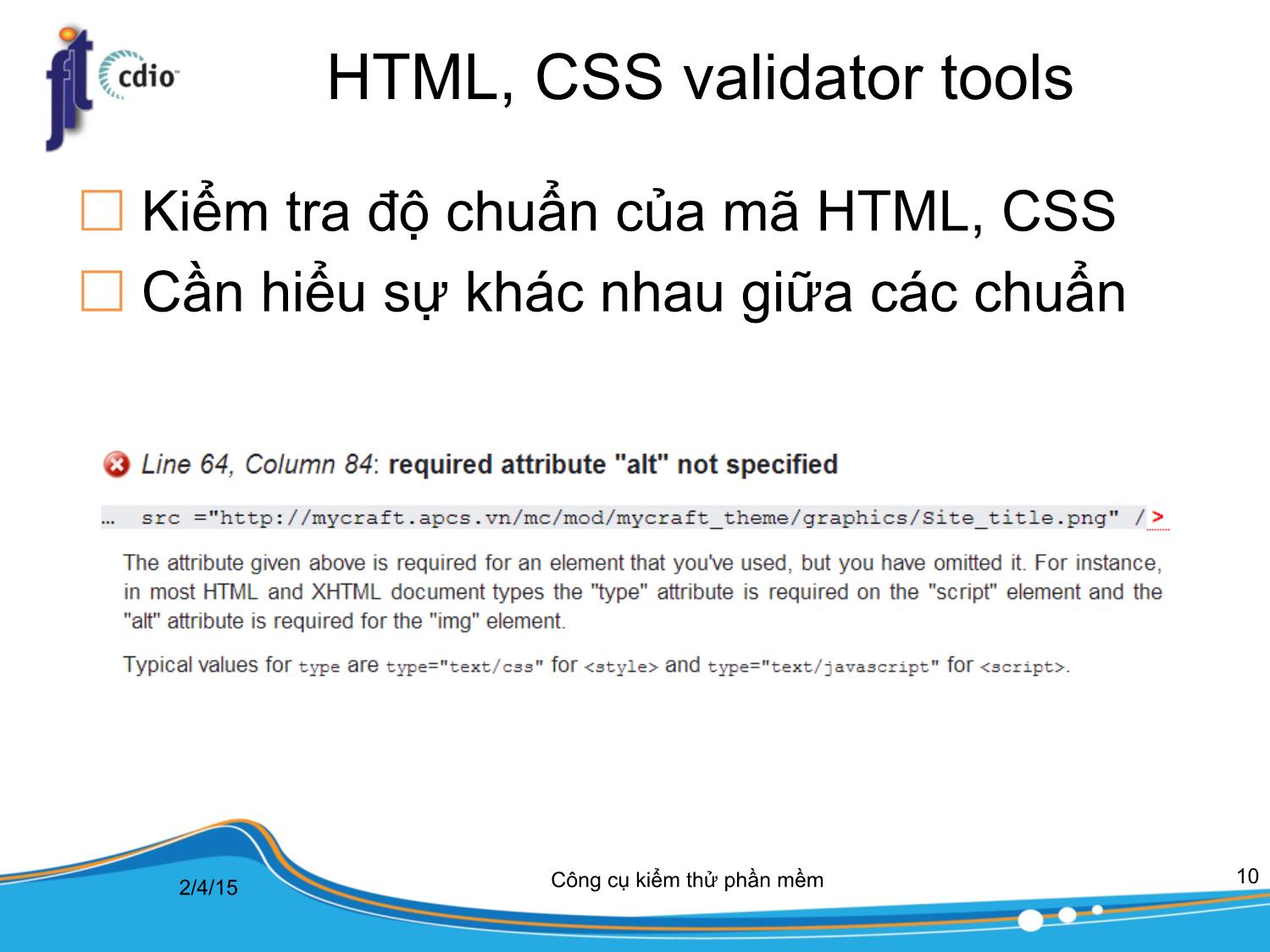 Bài giảng Công cụ kiểm thử phần mềm - Bài 9: Kiểm thử giao diện ứng dụng Web trang 10