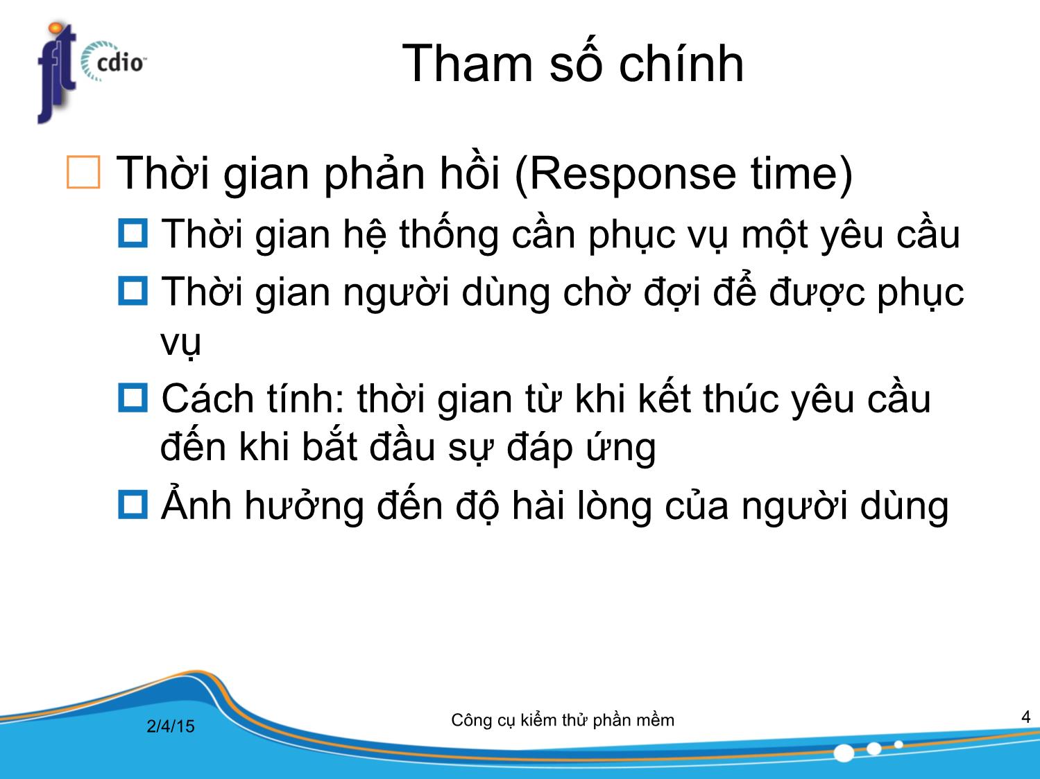 Bài giảng Công cụ kiểm thử phần mềm - Bài 10: Kiểm thử hiệu năng trang 4