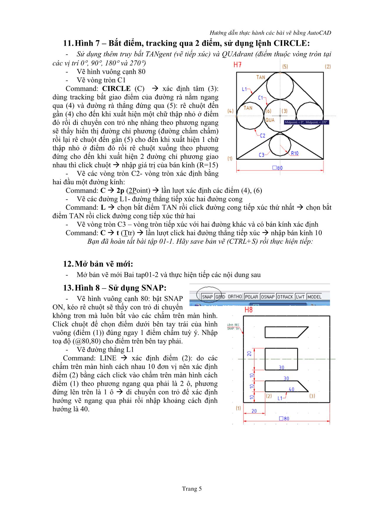 Hướng dẫn thực hành các bài vẽ bằng AutoCAD trang 5