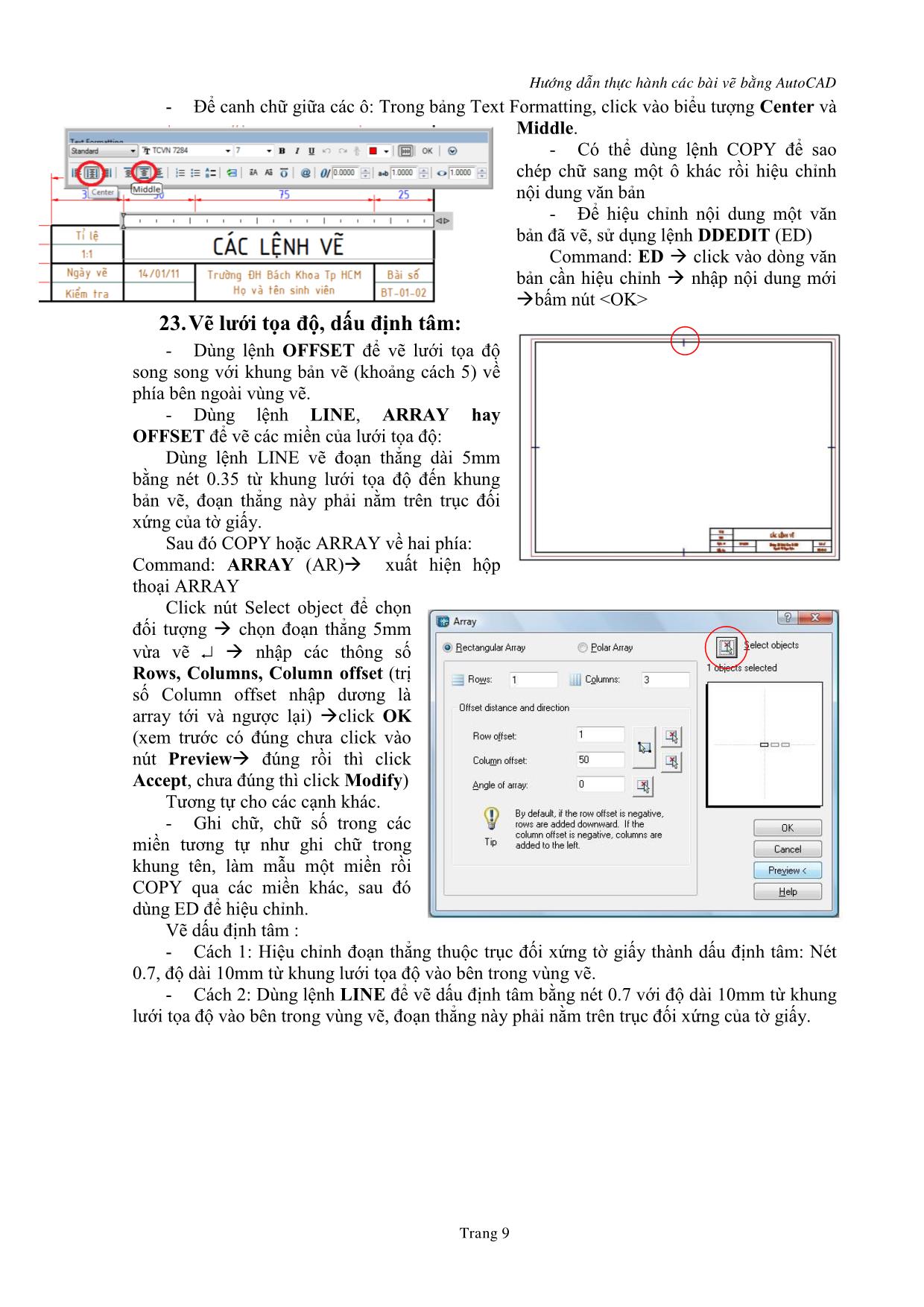 Hướng dẫn thực hành các bài vẽ bằng AutoCAD trang 9