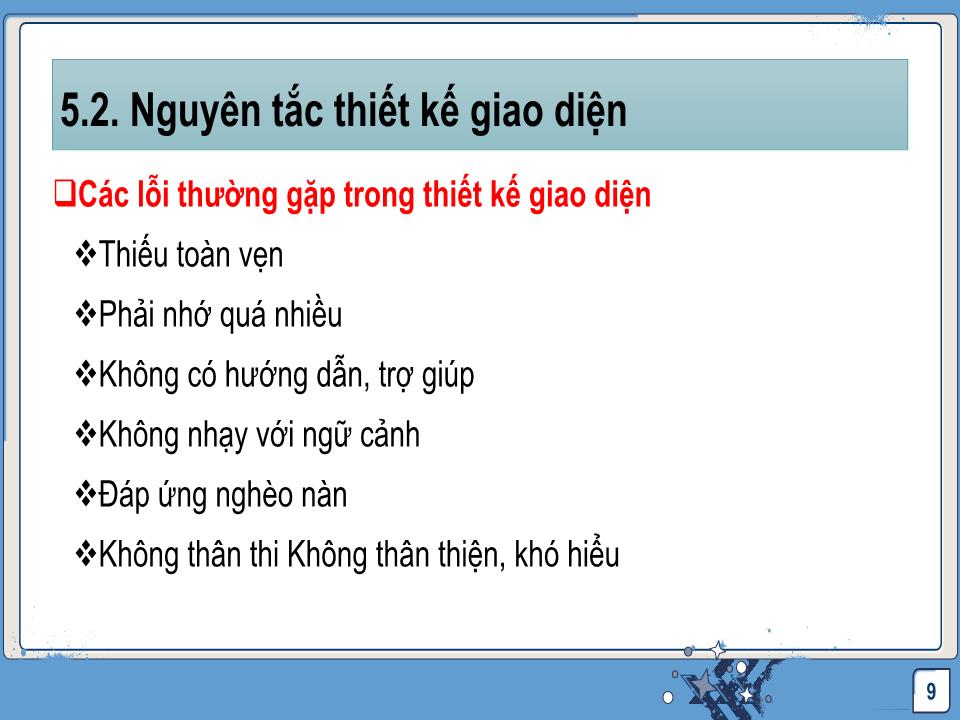 Bài giảng Công nghệ phần mềm - Thiết kế giao diện trang 9