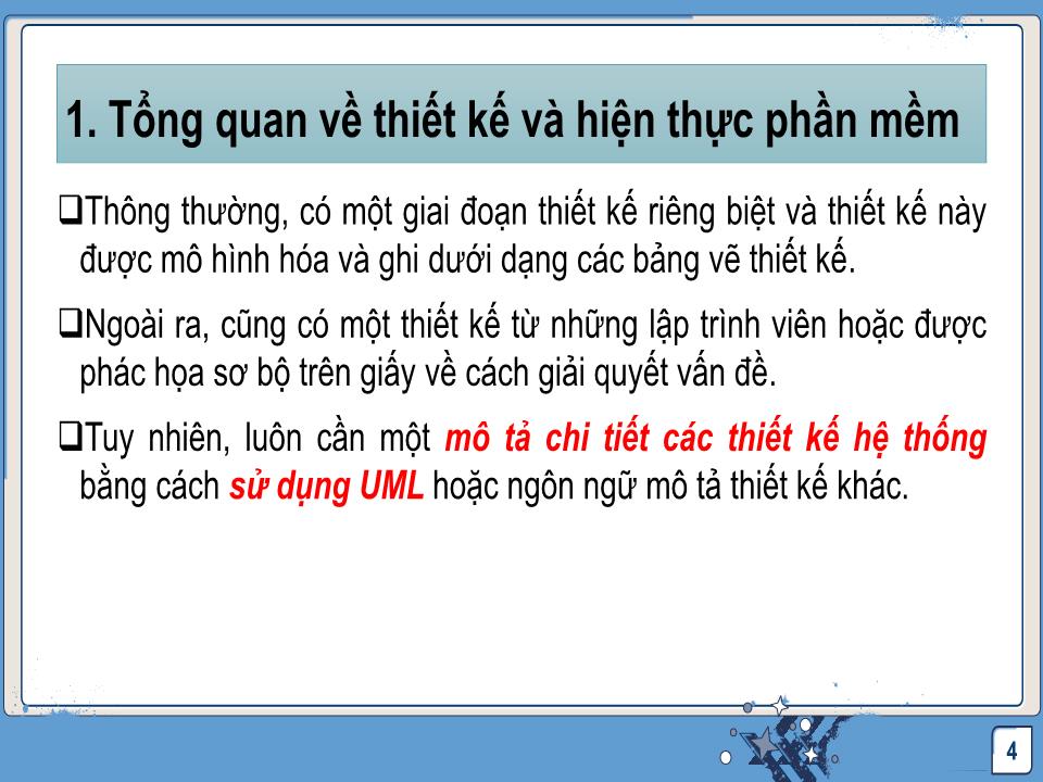 Bài giảng Công nghệ phần mềm - Thiết kế và hiện thực chương trình trang 4