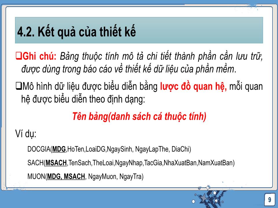 Bài giảng Công nghệ phần mềm - Thiết kế và tổ chức dữ liệu trang 9