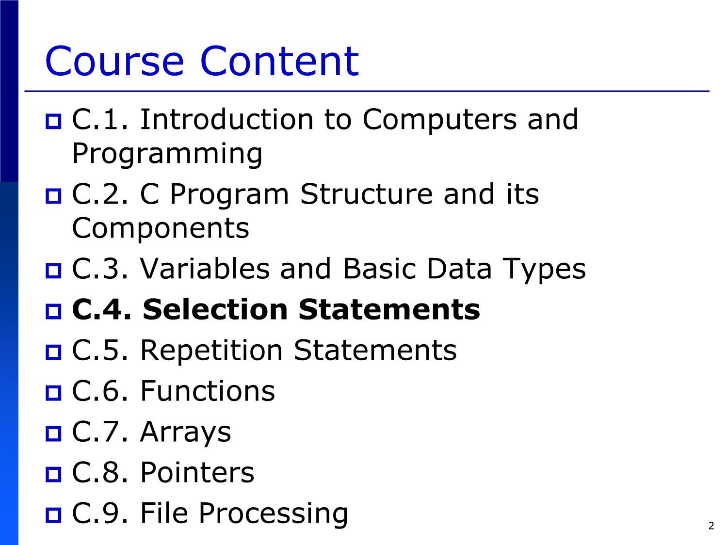 Bài giảng Introduction to Computer Programming (C language) - Chapter 4: Selection Statements - Võ Thị Ngọc Châu trang 2