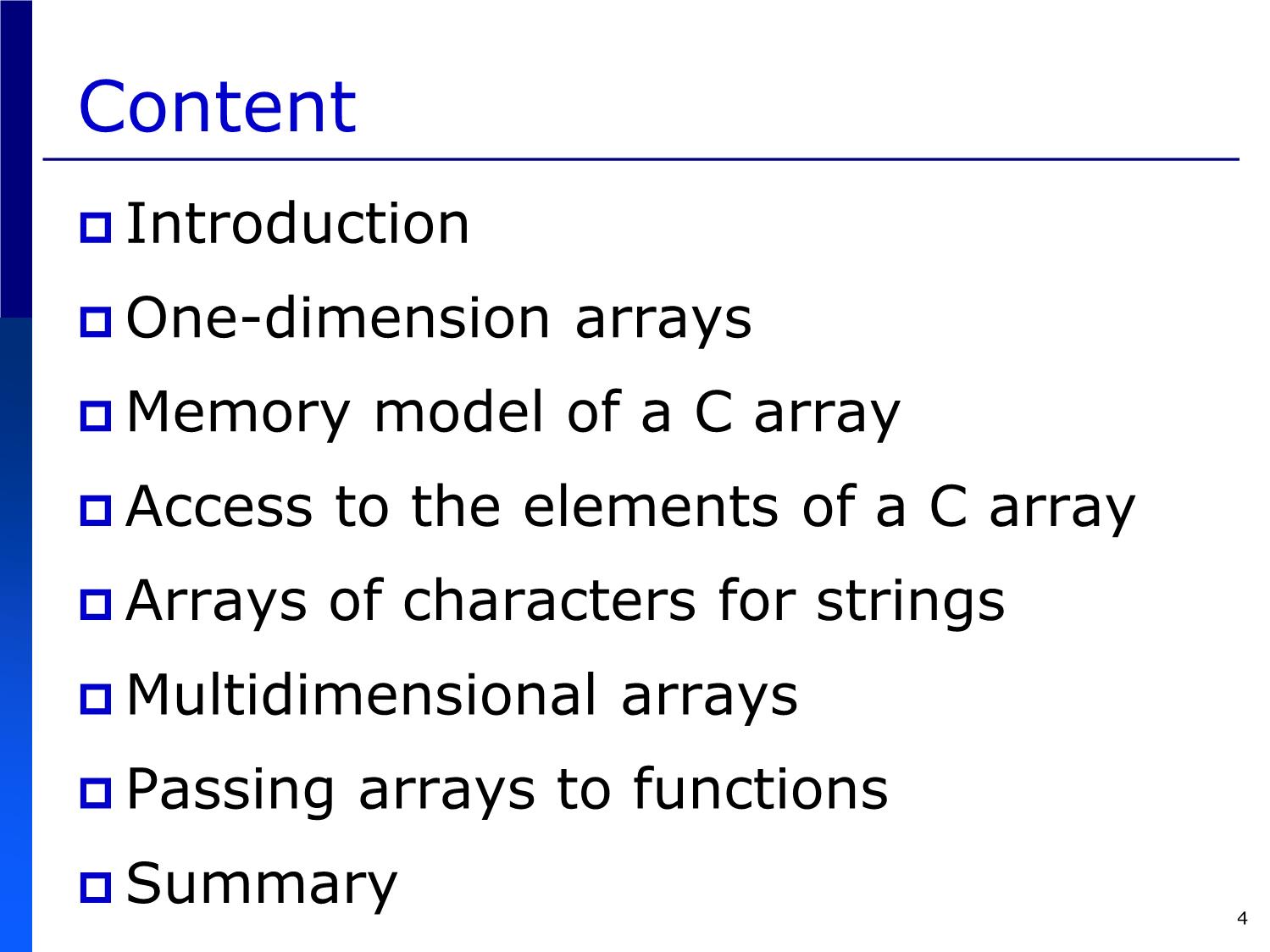 Bài giảng Introduction to Computer Programming (C language) - Chapter 7: Arrays - Võ Thị Ngọc Châu trang 4