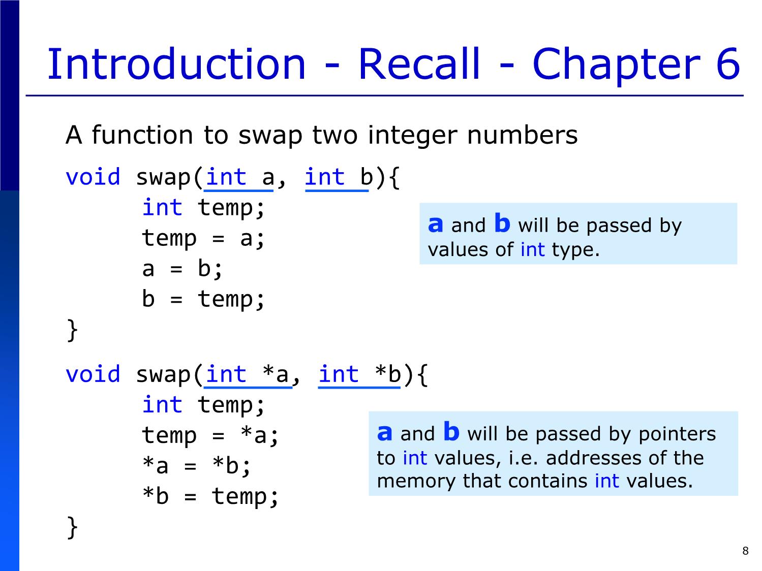 Bài giảng Introduction to Computer Programming (C language) - Chapter 8: Pointers - Võ Thị Ngọc Châu trang 8