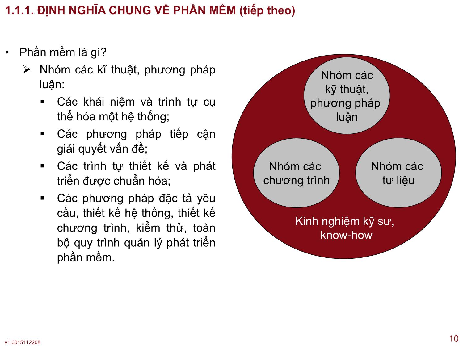 Bài giảng Công nghệ phần mềm ứng dụng - Bài 1: Giới thiệu chung về công nghệ học phần mềm - Thạc Bình Cường trang 10