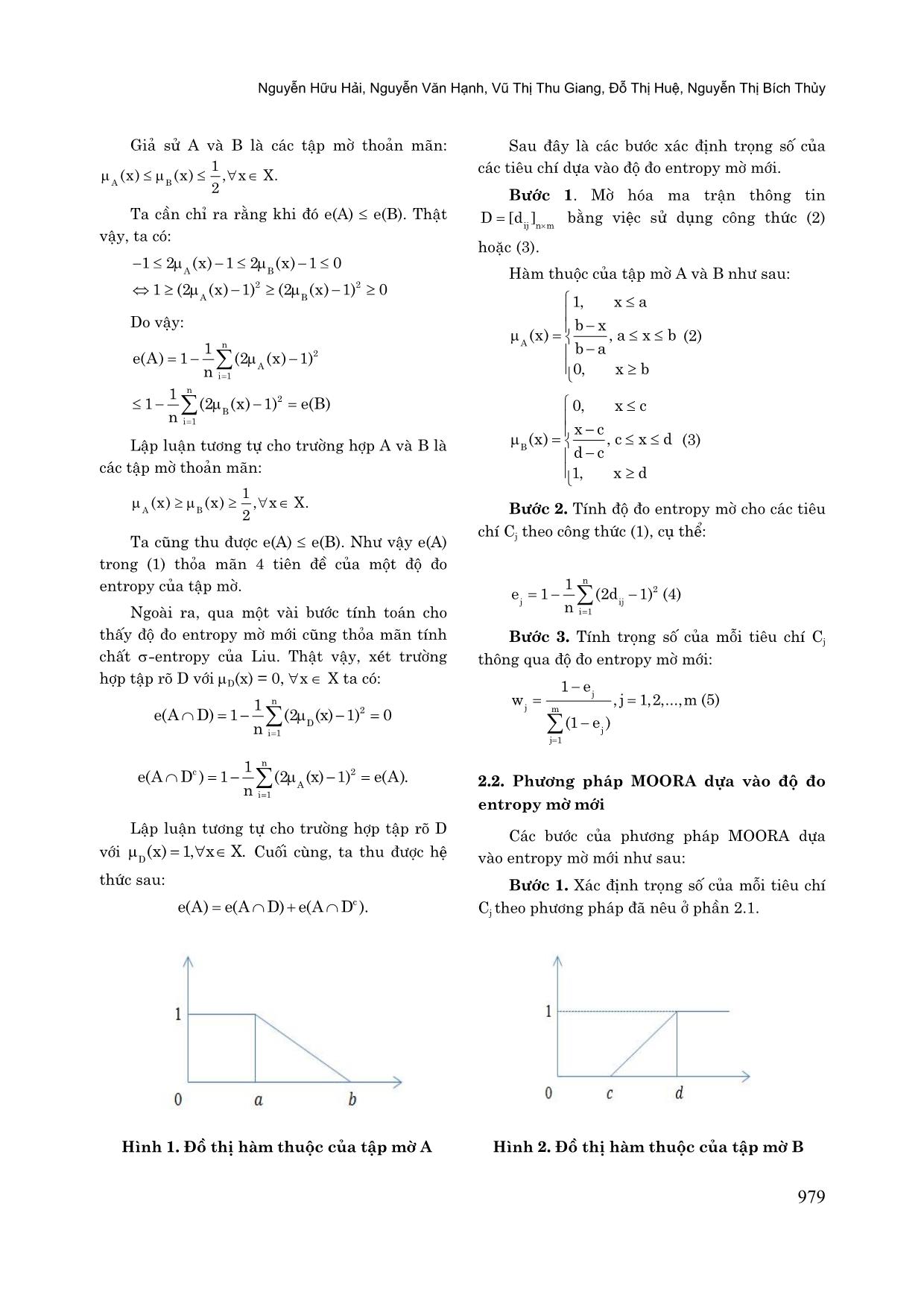 Mô hình MOORA dựa vào entropy mờ mới ứng dụng cho hệ thống thông tin tuyển dụng trang 5