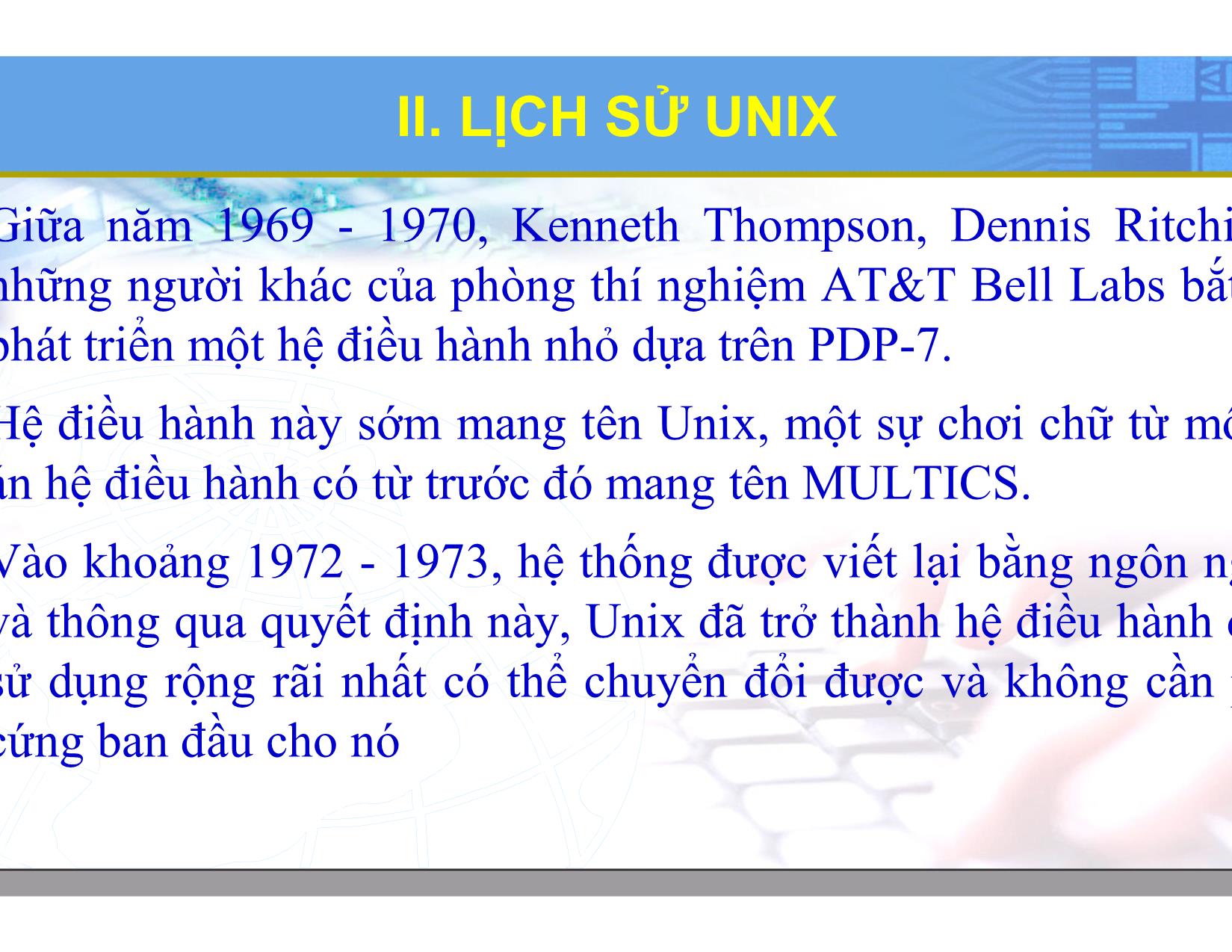 Bài giảng Hệ điều hành Linux - Chương 1: Tổng quan về hệ điều hành Linux - Lương Minh Huấn trang 9