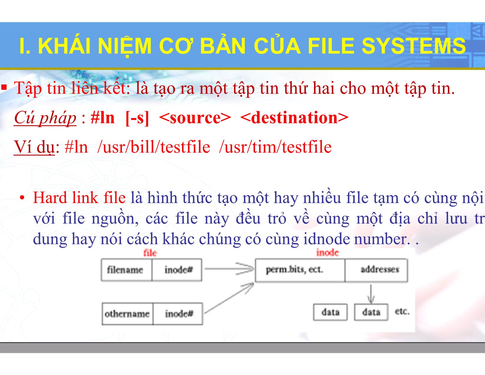 Bài giảng Hệ điều hành Linux - Chương 4: Hệ thống tập tin Linux - Lương Minh Huấn trang 10