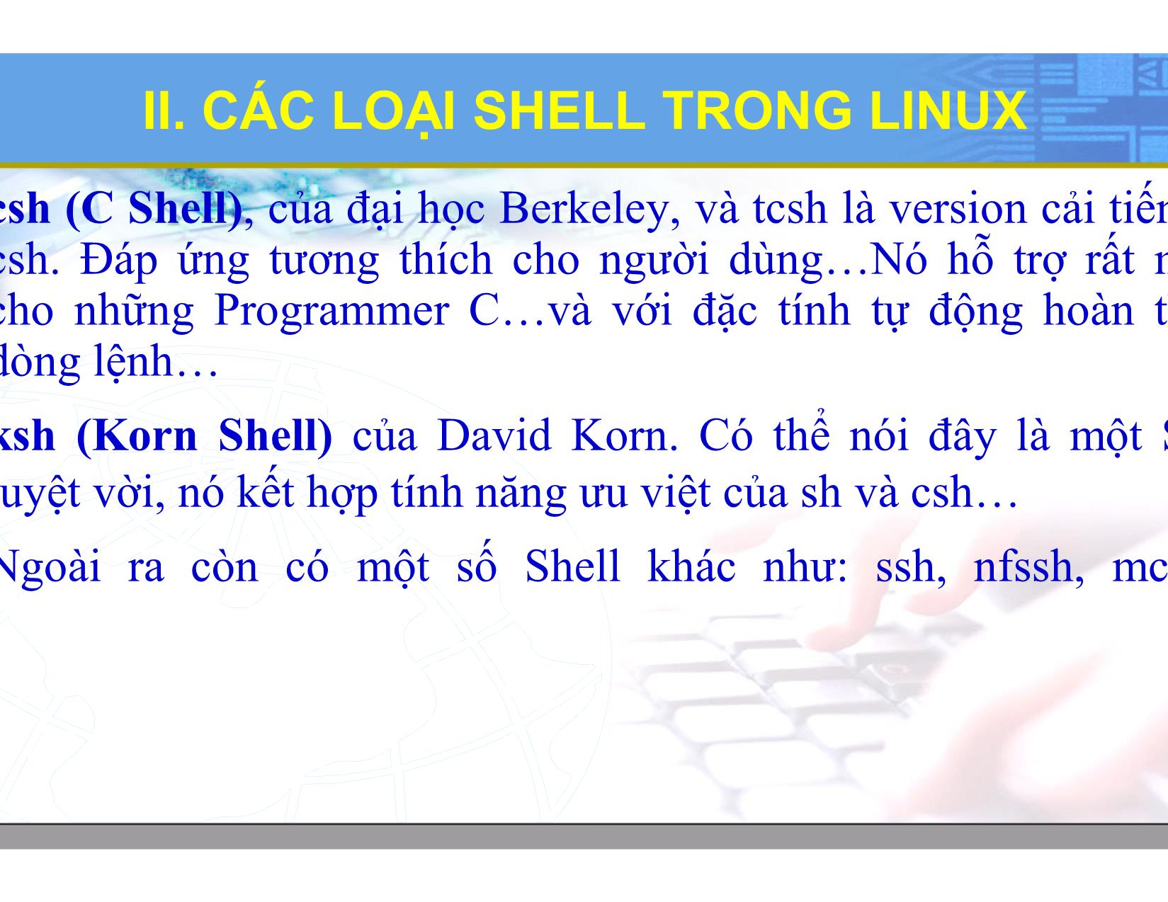 Bài giảng Hệ điều hành Linux - Chương 7: Lập trình Shell cơ bản - Lương Minh Huấn trang 8