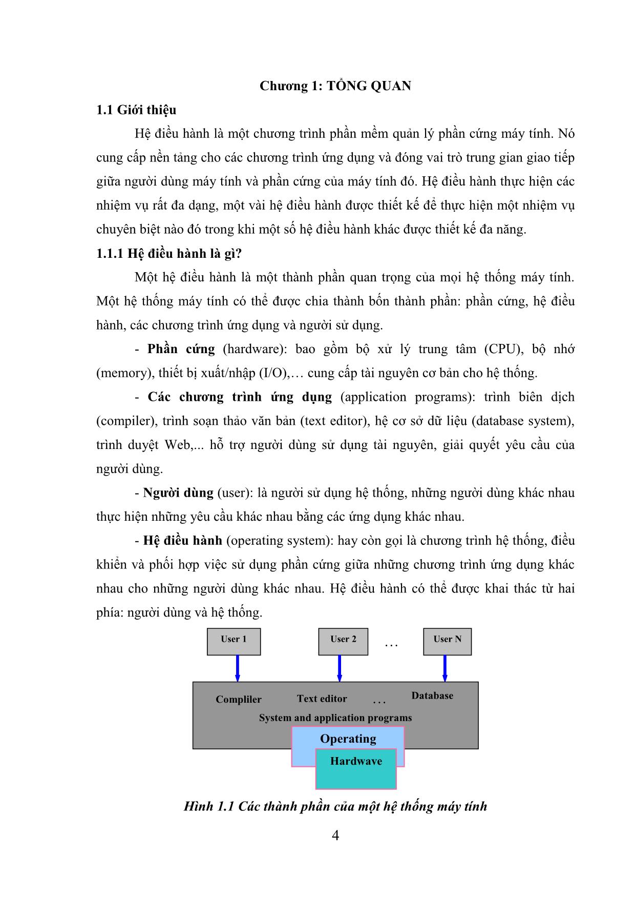 Giáo trình Nguyên lý hệ điều hành (Phần 1) trang 4
