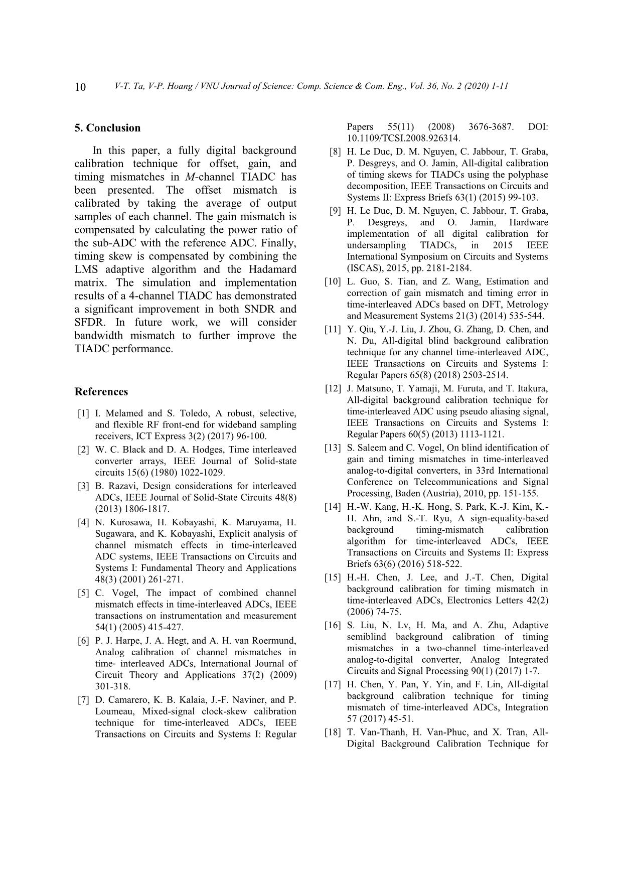 Combined power ratio calculation, hadamard transform and lms - Based calibration of channel mismatches in time - interleaved adcs trang 10