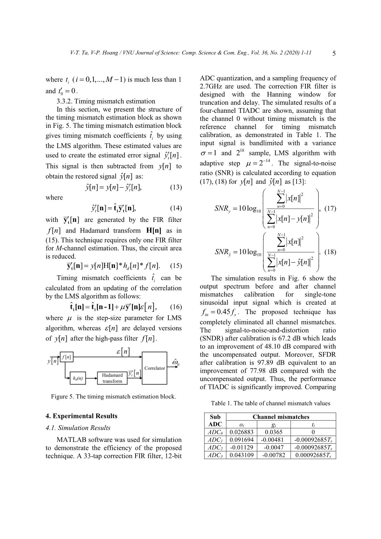 Combined power ratio calculation, hadamard transform and lms - Based calibration of channel mismatches in time - interleaved adcs trang 5