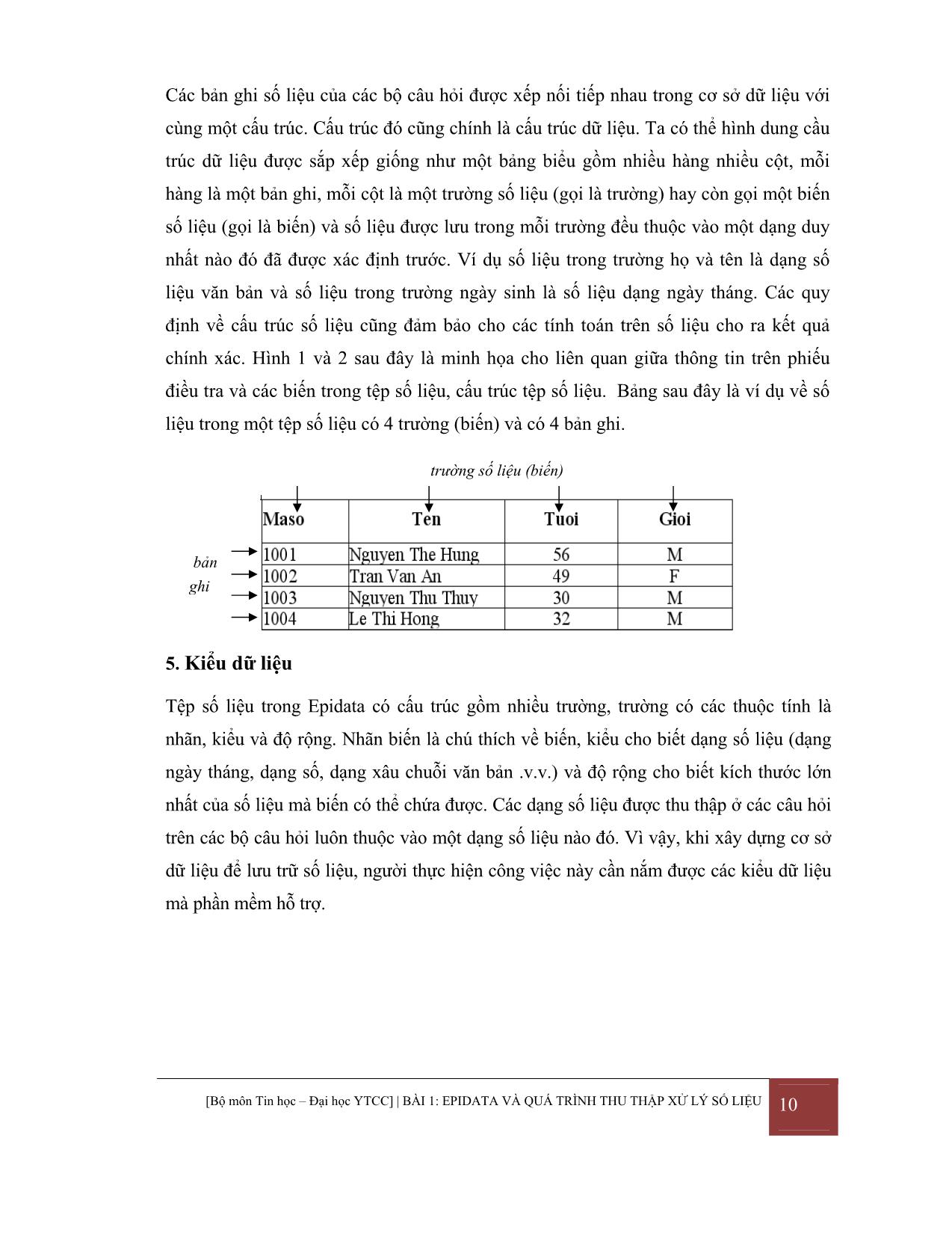 Giáo trình Kỹ thuật máy tính phần mềm Epidata trang 10