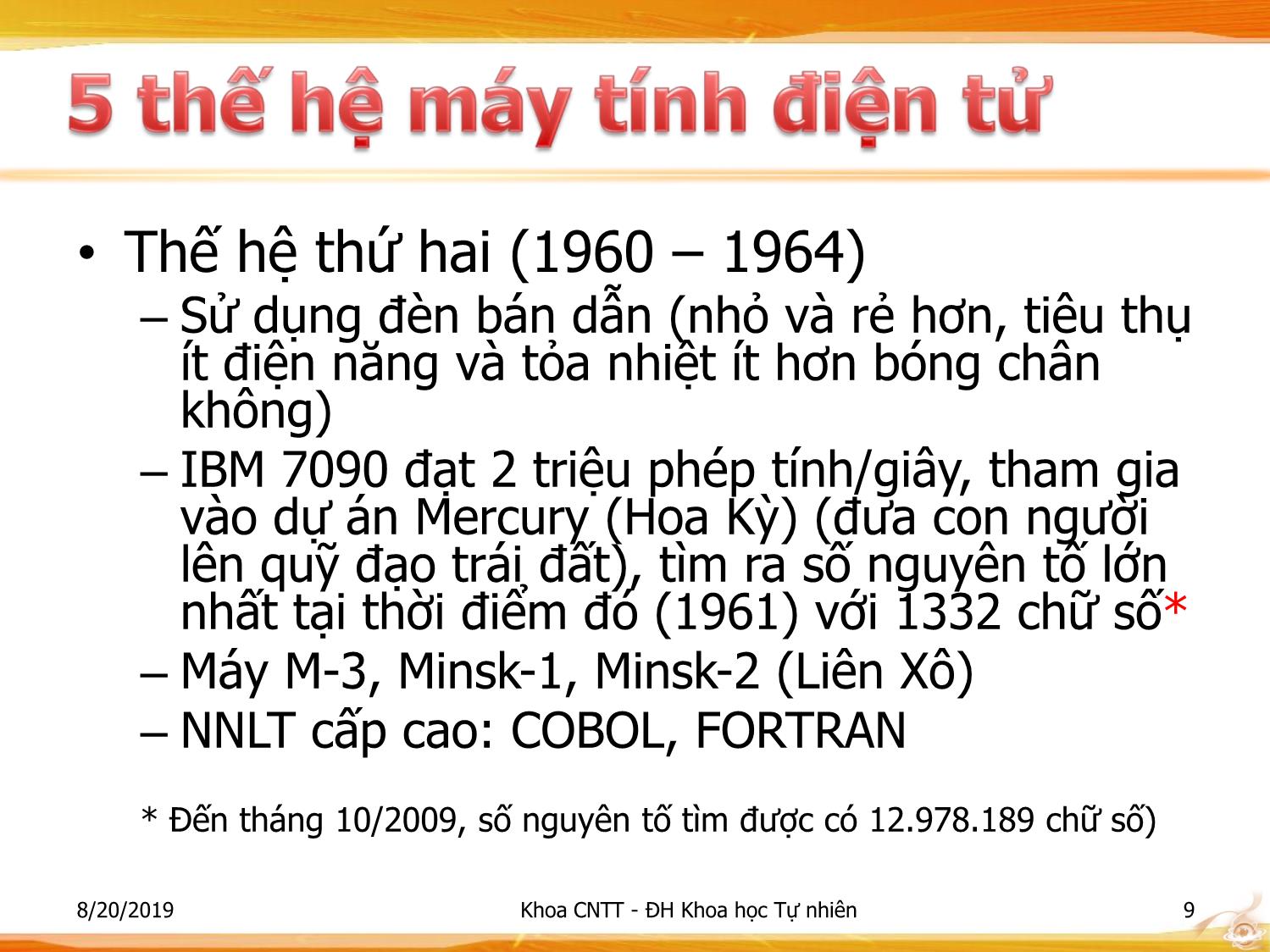 Bài giảng Nhập môn Công nghệ thông tin 1 - Chương 1: Tổng quan về công nghệ thông tin trang 9