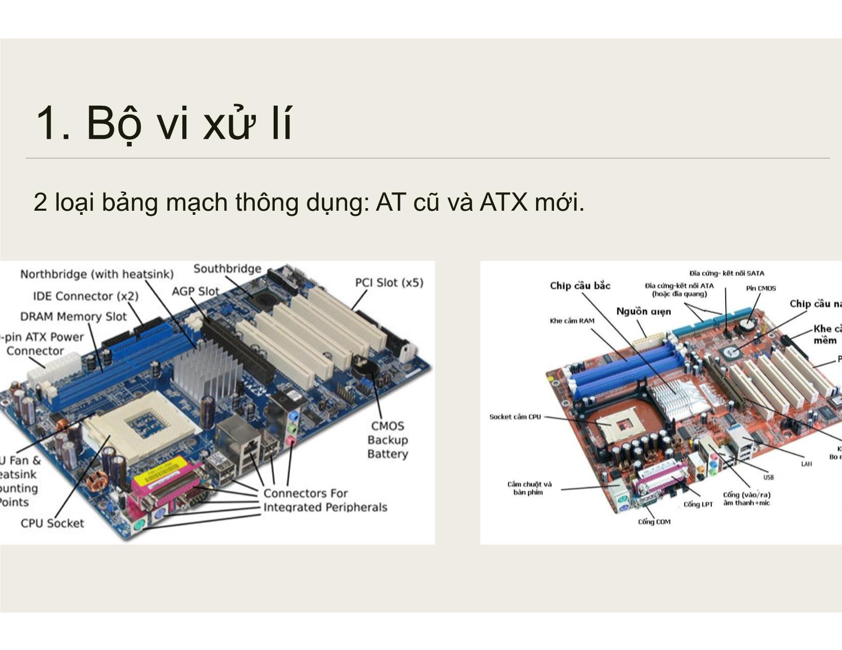 Bài giảng Bảo trì hệ thống - Chương 2: Bảng mạch chính của máy tính - Nguyễn Lê Minh trang 8