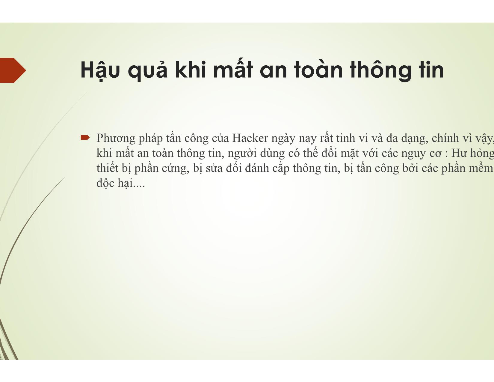 Bài giảng Bảo trì hệ thống - Chương 7: Các giải pháp an toàn thông tin và virus tin - Nguyễn Lê Minh trang 5