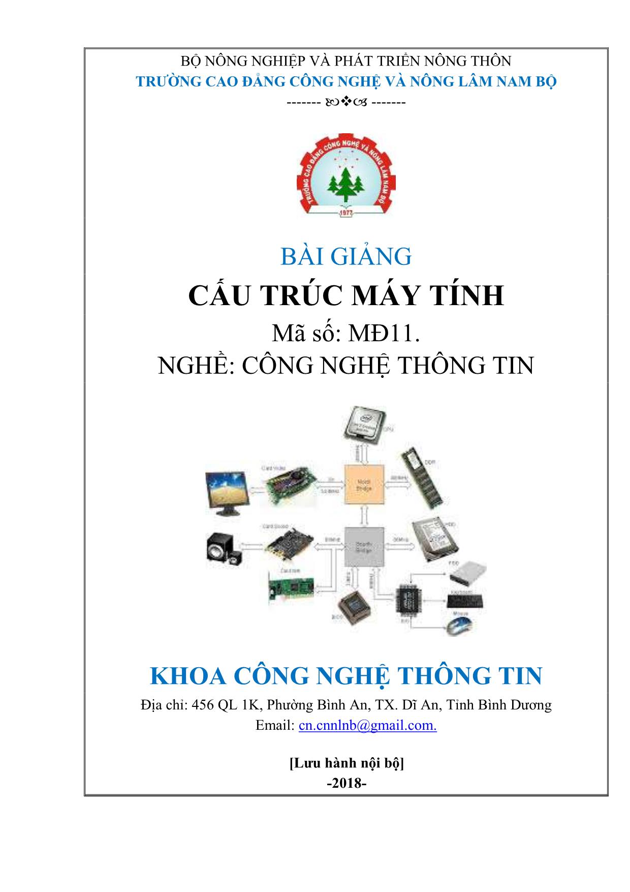 Bài giảng Cấu trúc máy tính trang 1